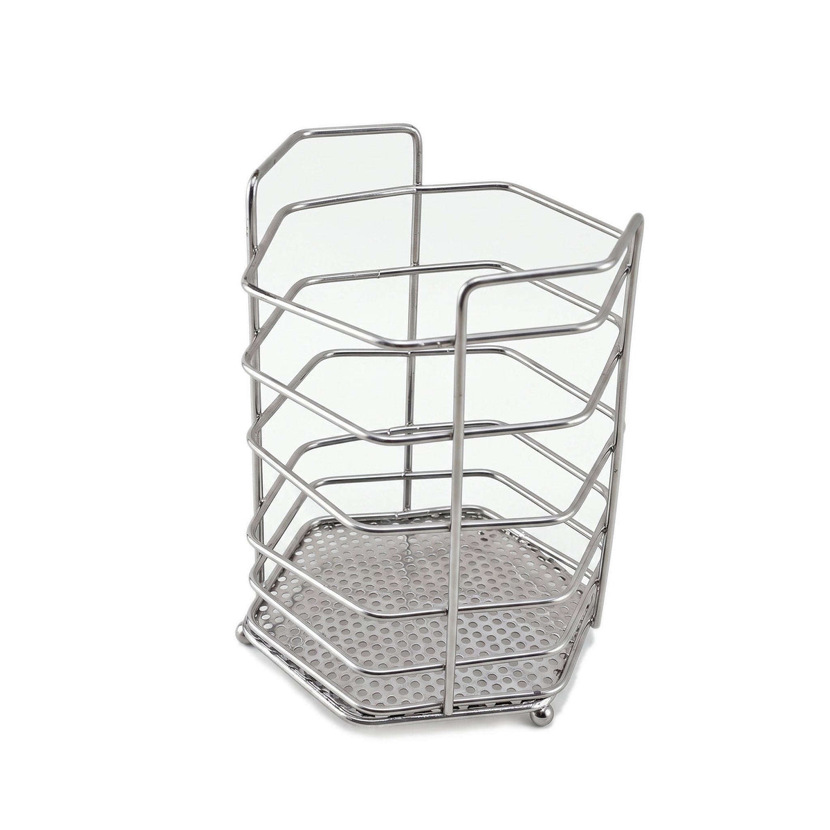 A.T Hexagonal Stainless Steel Kitchen Cutlery Holder Kaka Bawa Sons