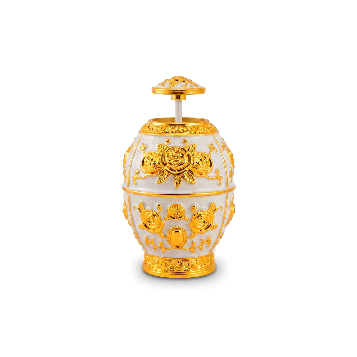Fancy Metal Round Golden & Silver Toothpick Holder Kaka Bawa Sons
