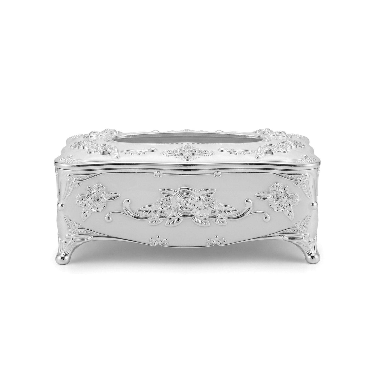 Fancy Silver Floral Decorative Tissue Box Holder Kaka Bawa Sons