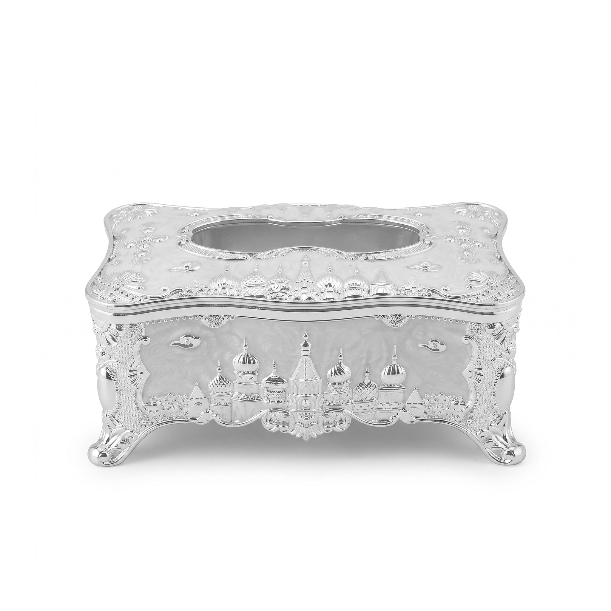 Fancy Silver Palace Design Decorative Tissue Box Holder
