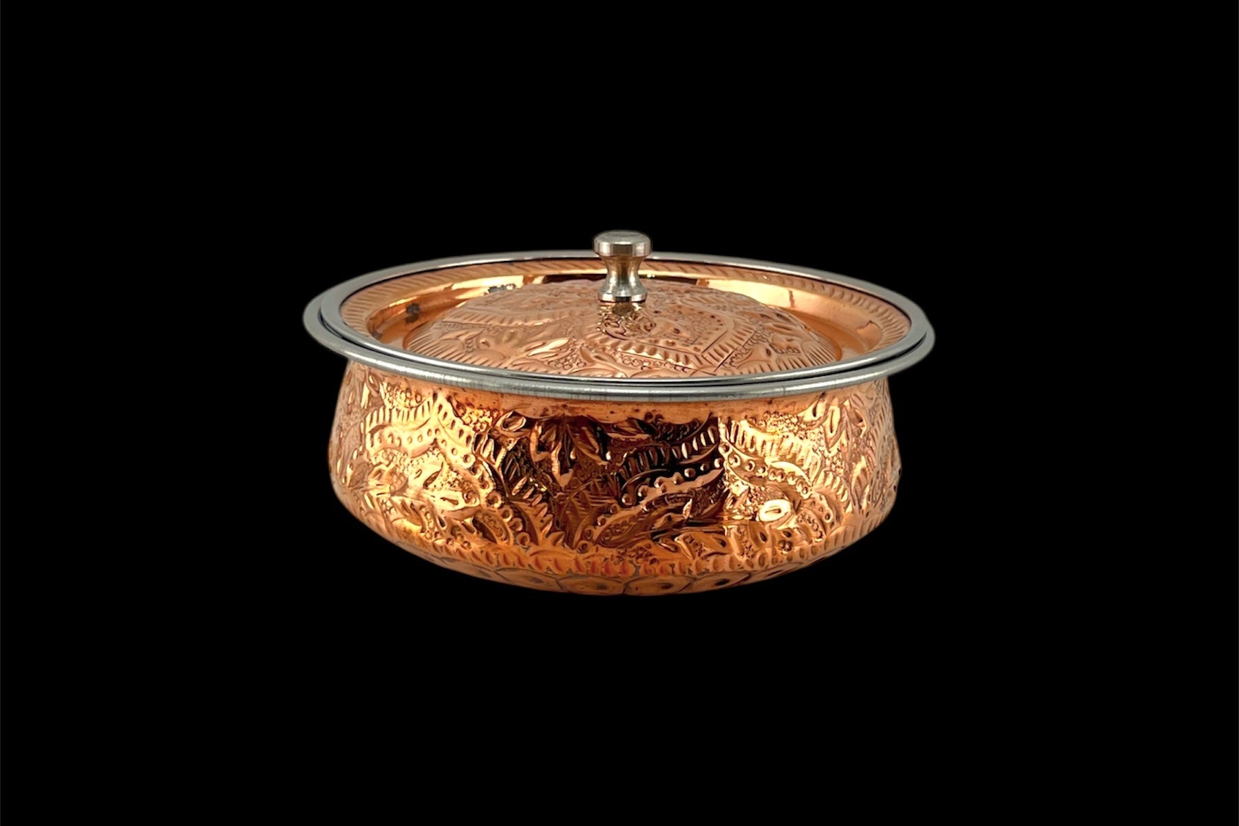 Copper Naqshi Handi For Serving