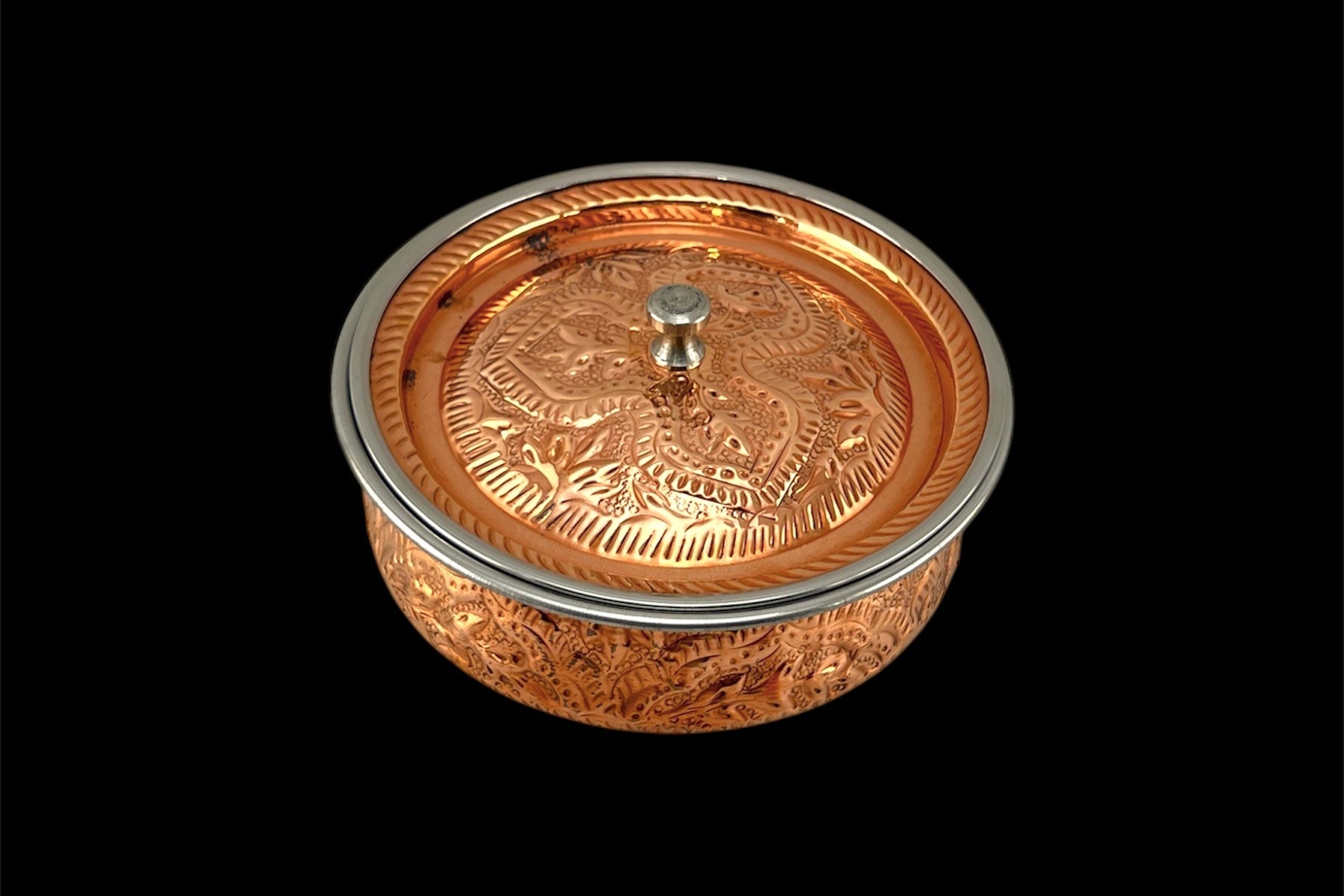 Copper Naqshi Handi For Serving