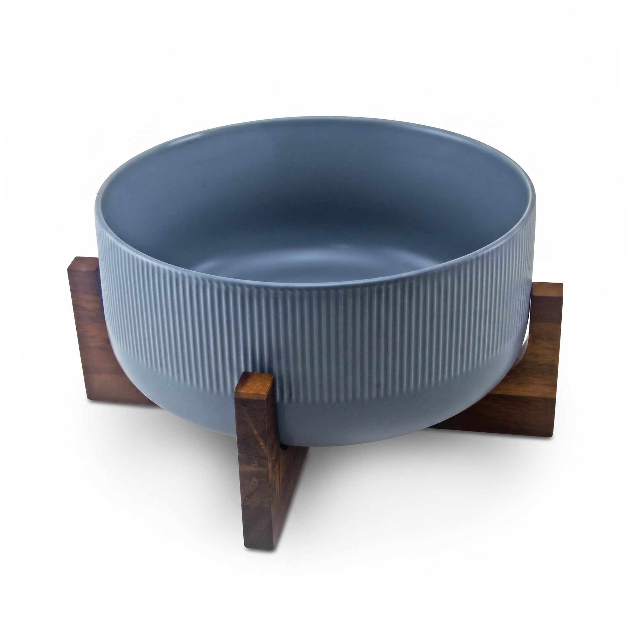 Danny Home 2.7-Liter 22.5 Cm Ceramic Salad Bowl With Wooden Stand