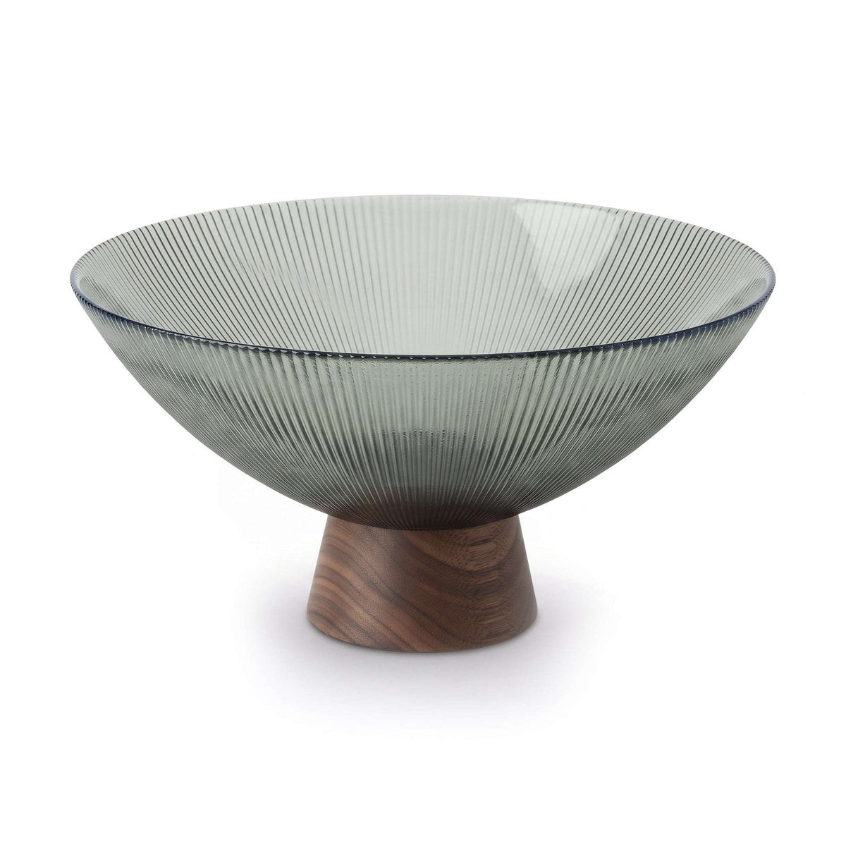 Danny Home 26*14 cm Glass Fruit Bowl With Wooden Base Kaka Bawa Sons