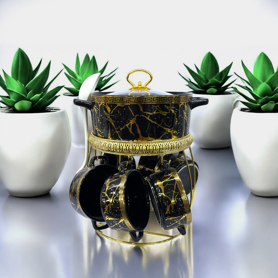 Royale Soup Set of 14 Pcs With Stand