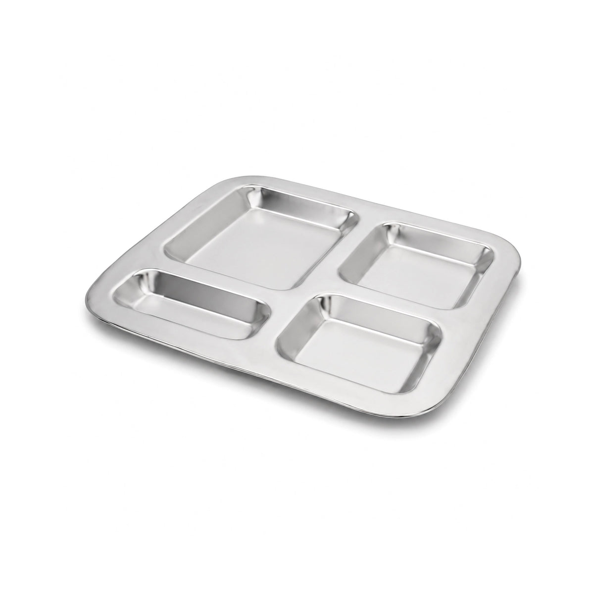 M.G 4-Portion Stainless Steel Rectangular Tray Kaka Bawa Sons