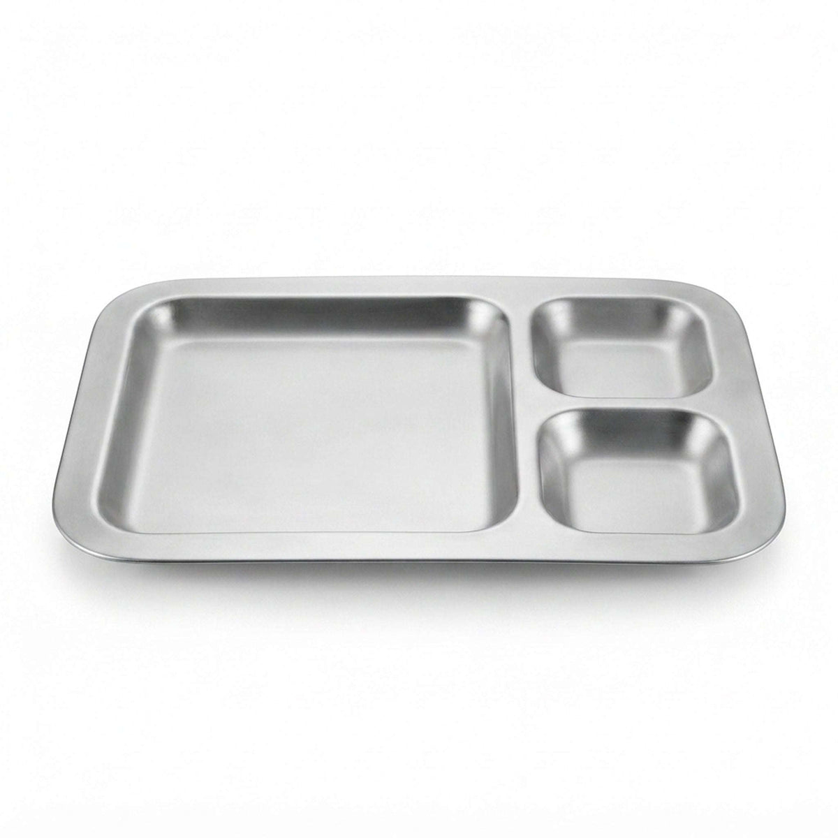 M.G 3-portion 36*35 cm Stainless Steel Rectangular Serving Tray Kaka Bawa Sons