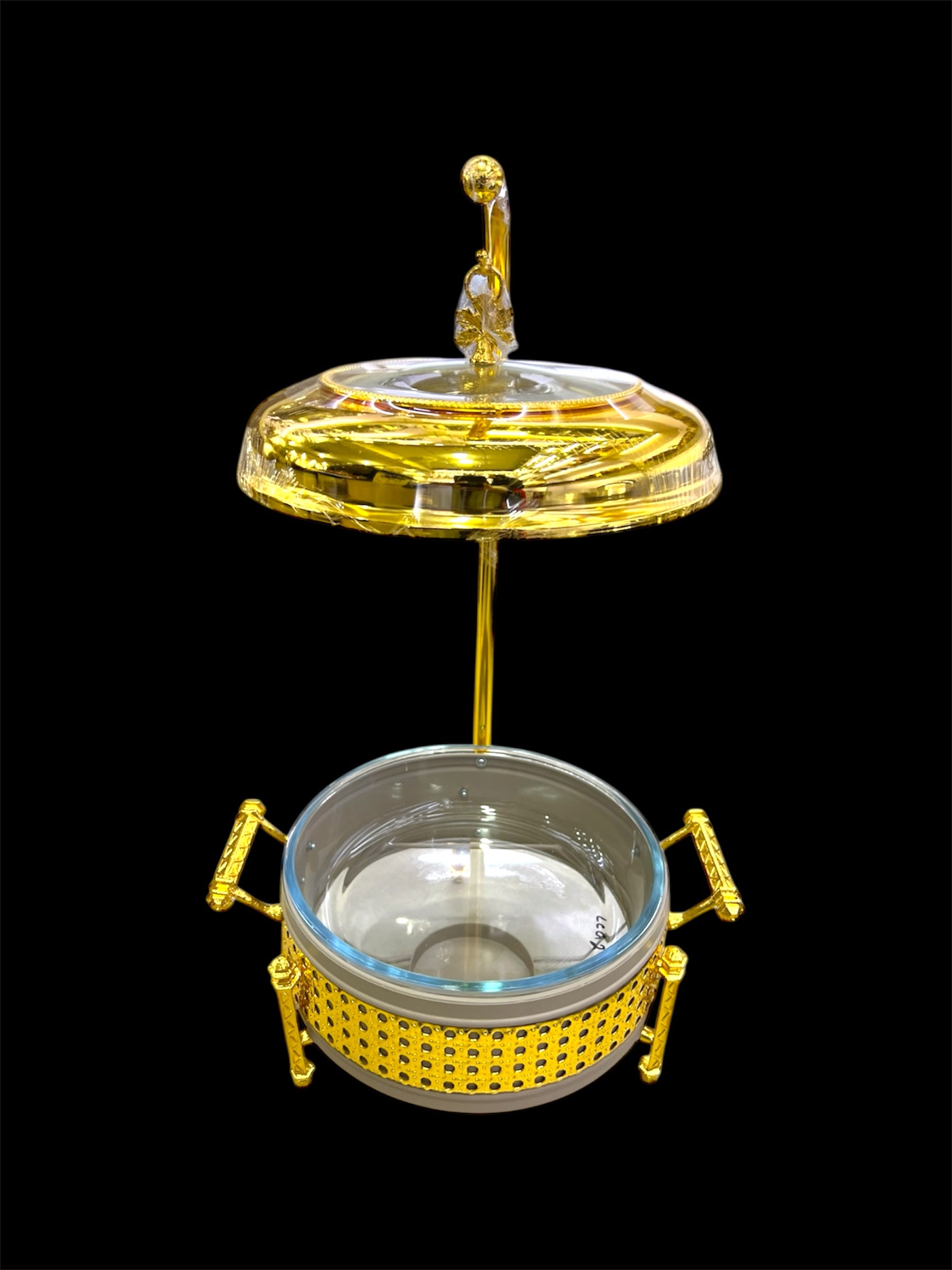 FANCY FOOD WARMER GOLDEN ROUND