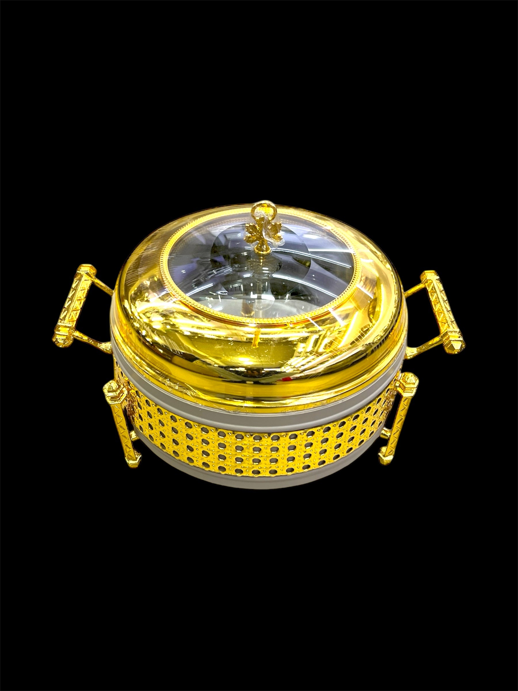 FANCY FOOD WARMER GOLDEN ROUND