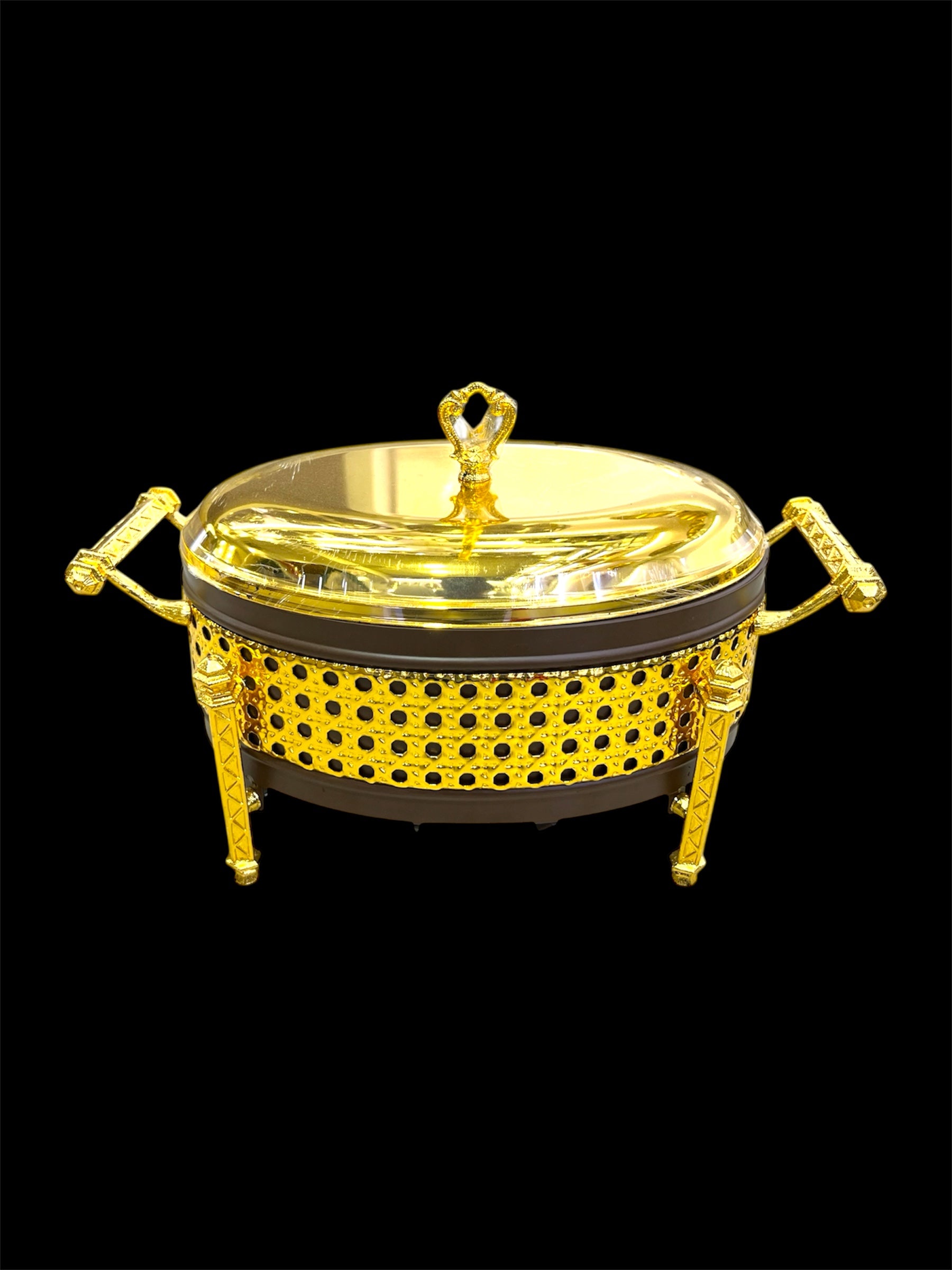 FANCY FOOD WARMER GOLDEN (OVAL)