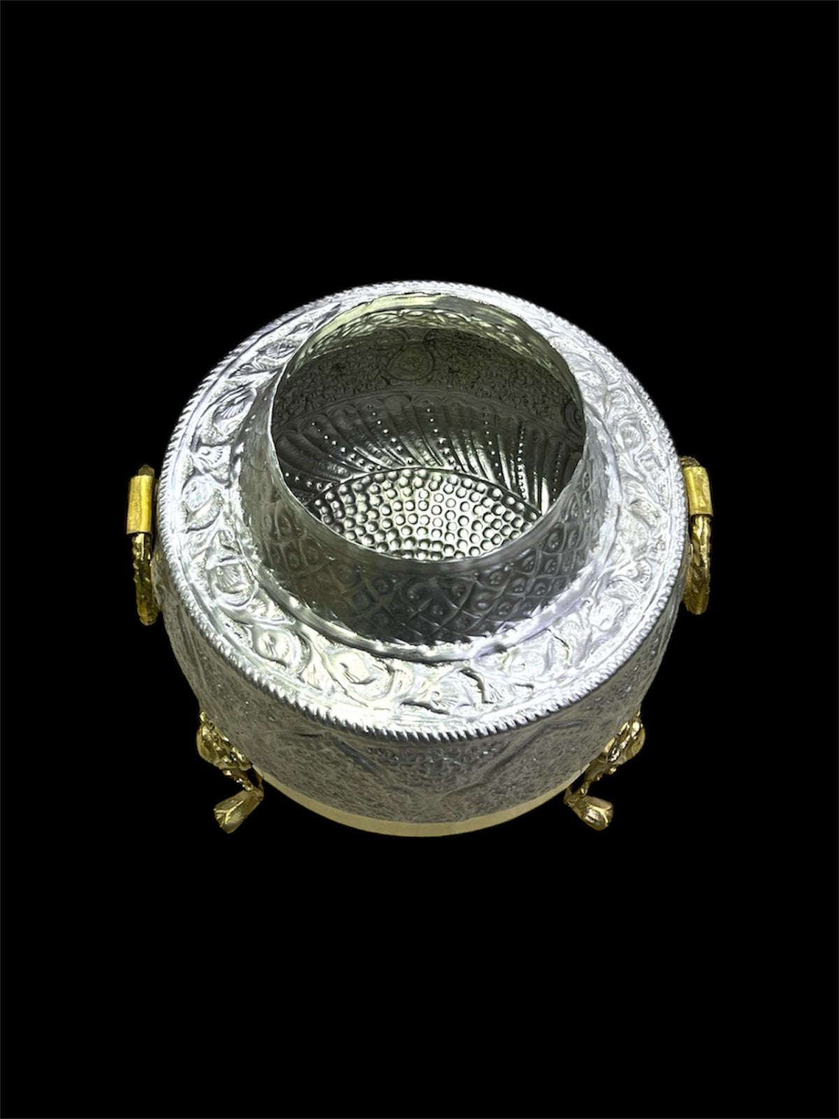 Handcrafted Bright Tabletop Daigh With Stand Kaka Bawa Sons