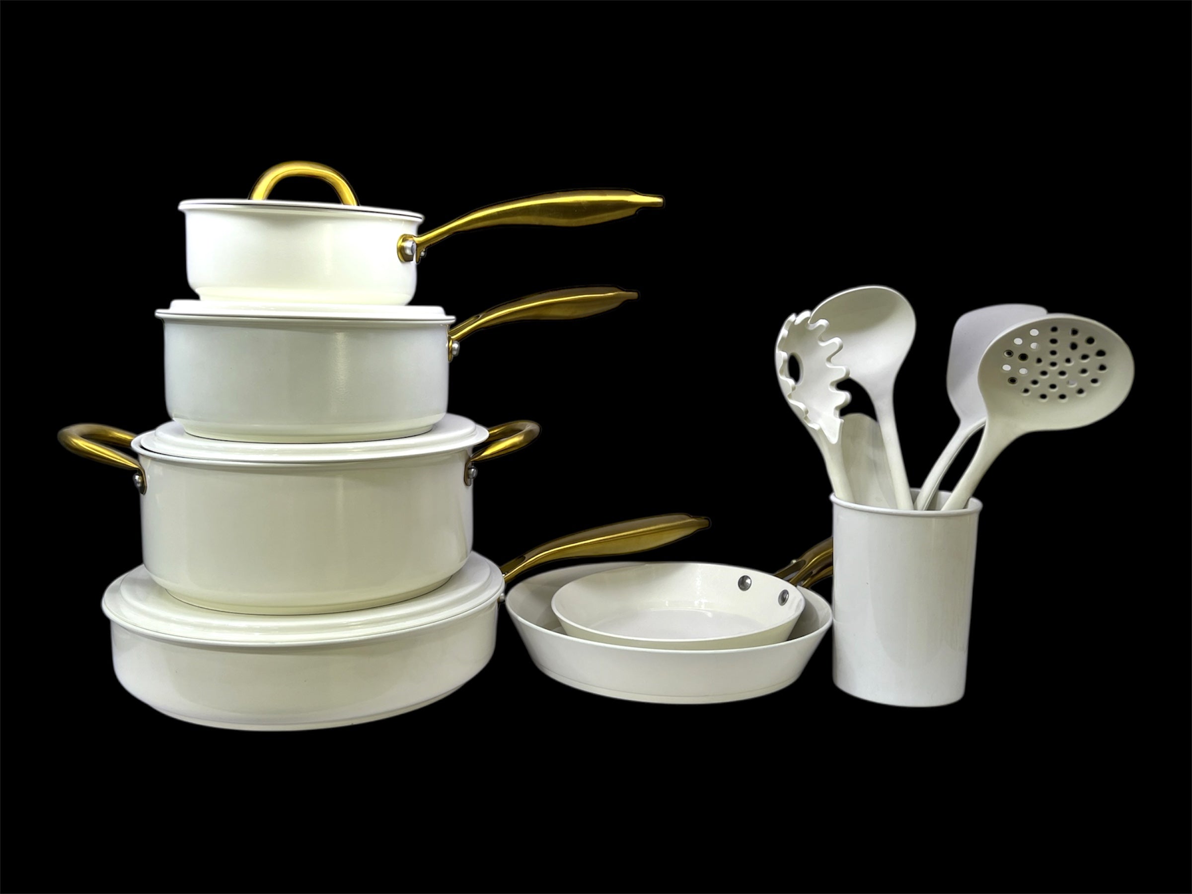 OE NON STICK SET WHITE (16/Pcs)