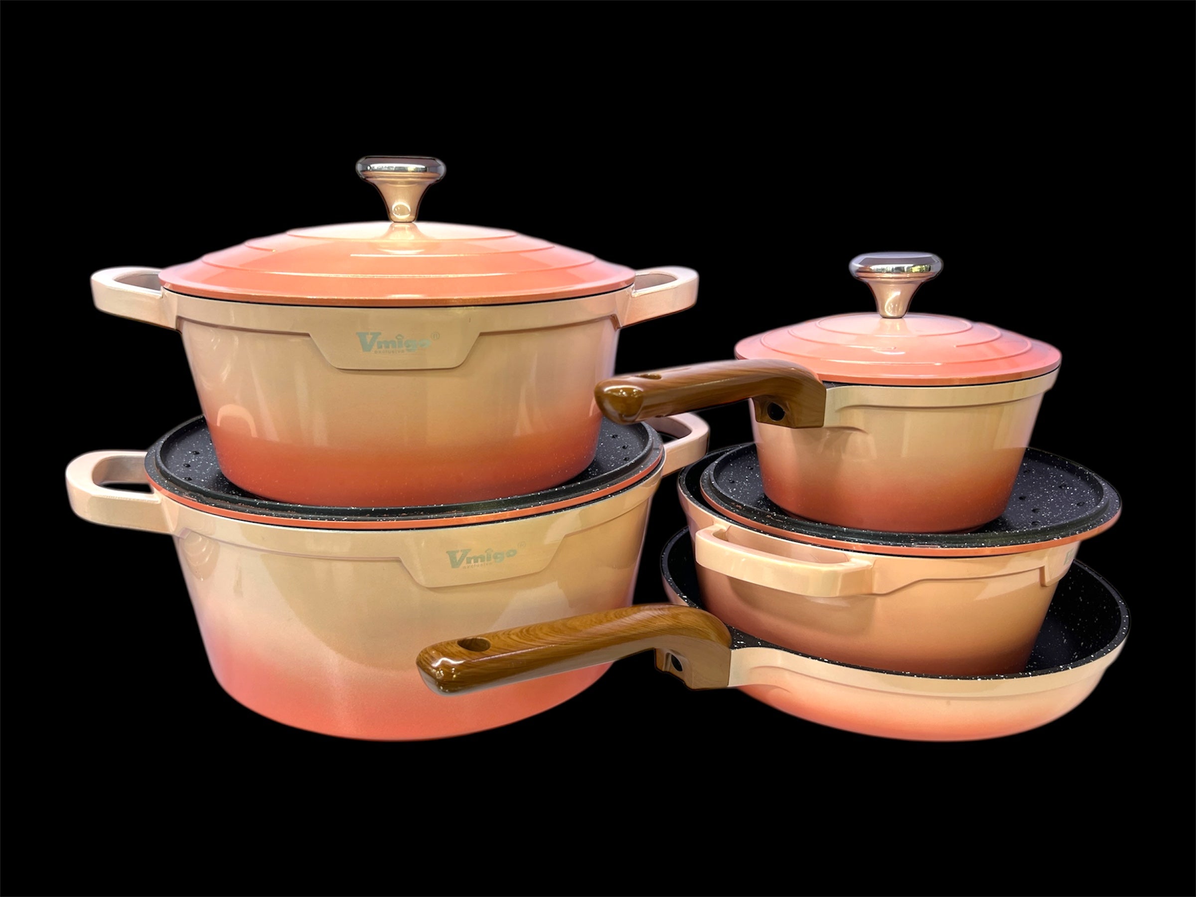 VMIGO NON STICK SET PEACH (9/Pcs)