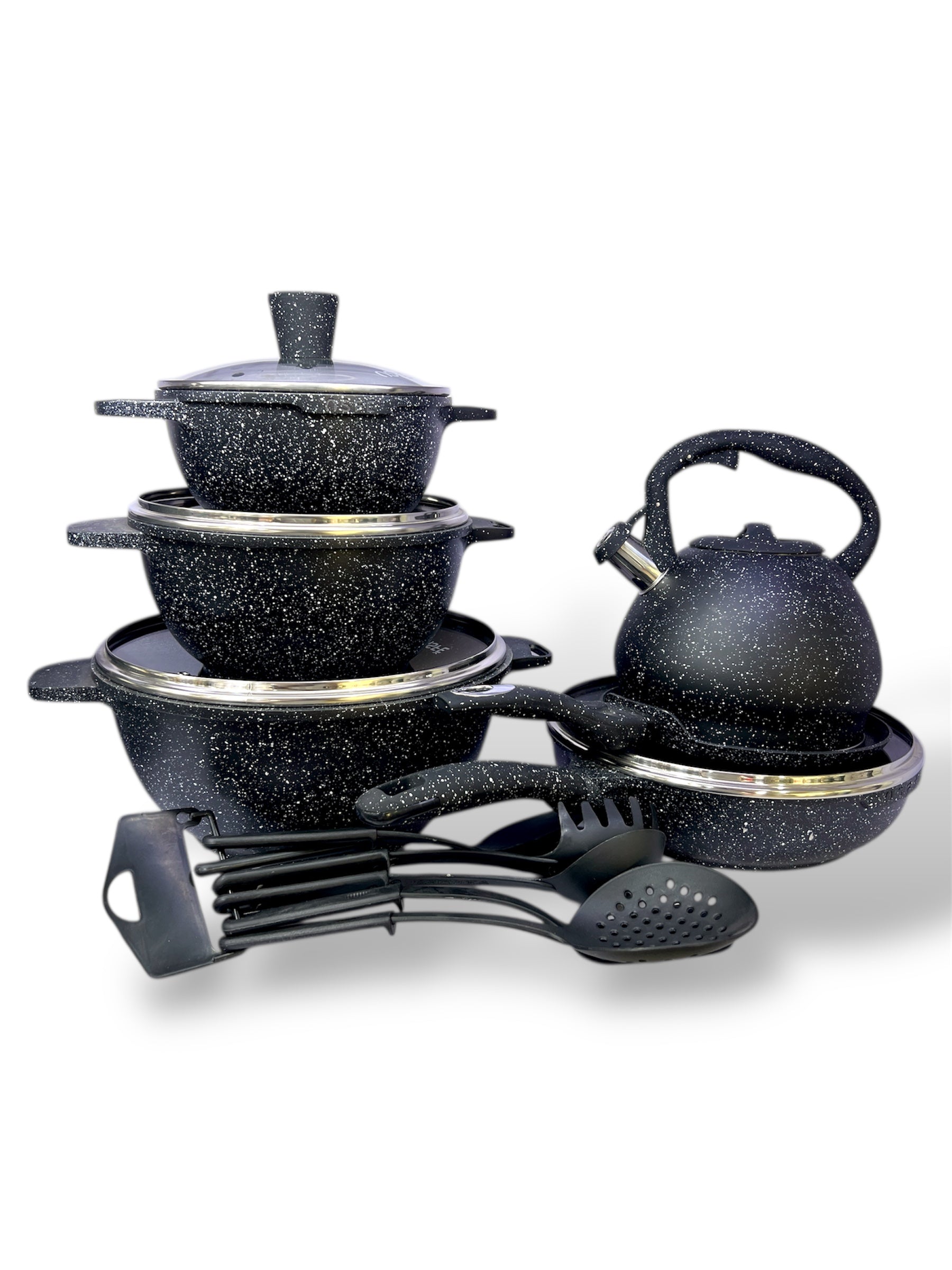 OE NON STICK SET Black (16/Pcs)