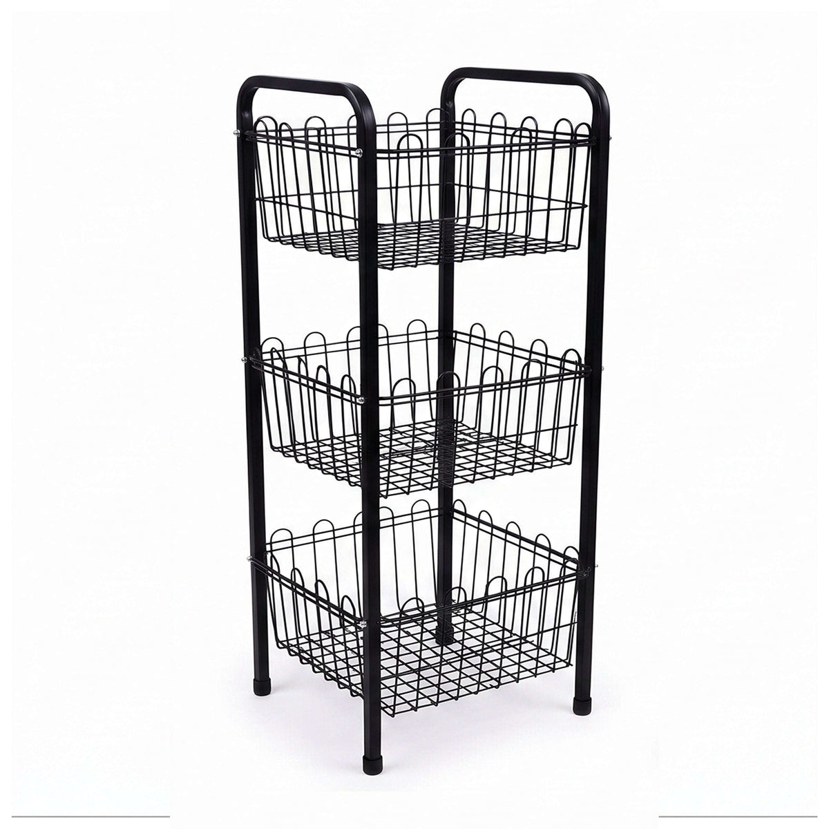 SK Black Plastic Wire Vegetable Rack Kaka Bawa Sons