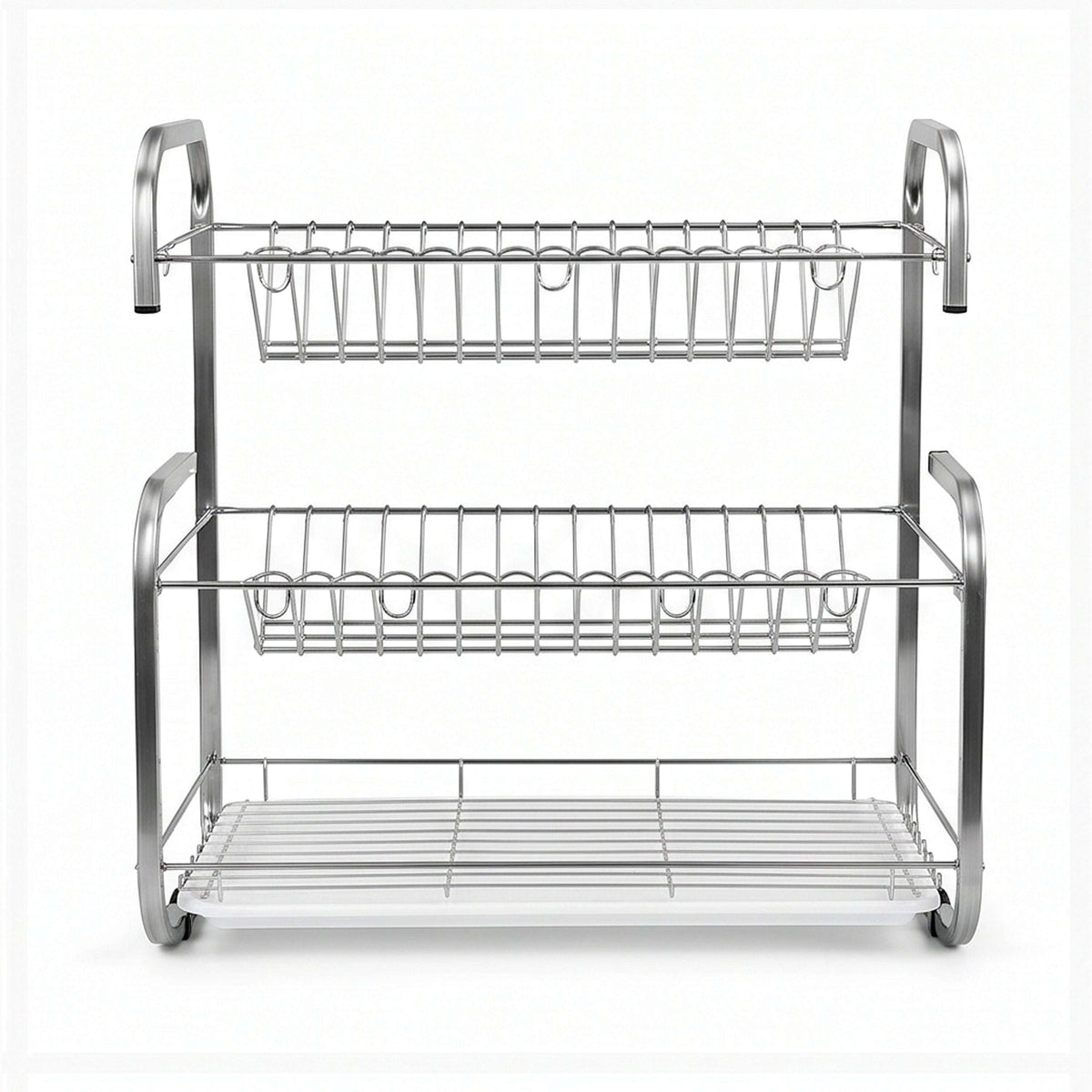 SK 3-Tier Stainless Steel G-Shaped Plate Rack Kaka Bawa Sons