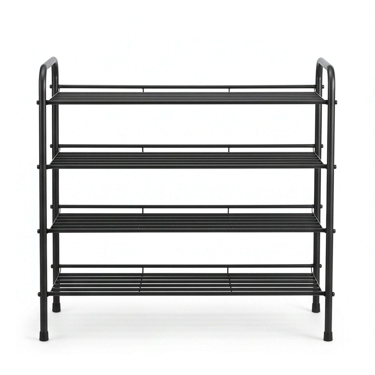 K.T 4-Tier Stainless Steel Black Shoe Rack Kaka Bawa Sons