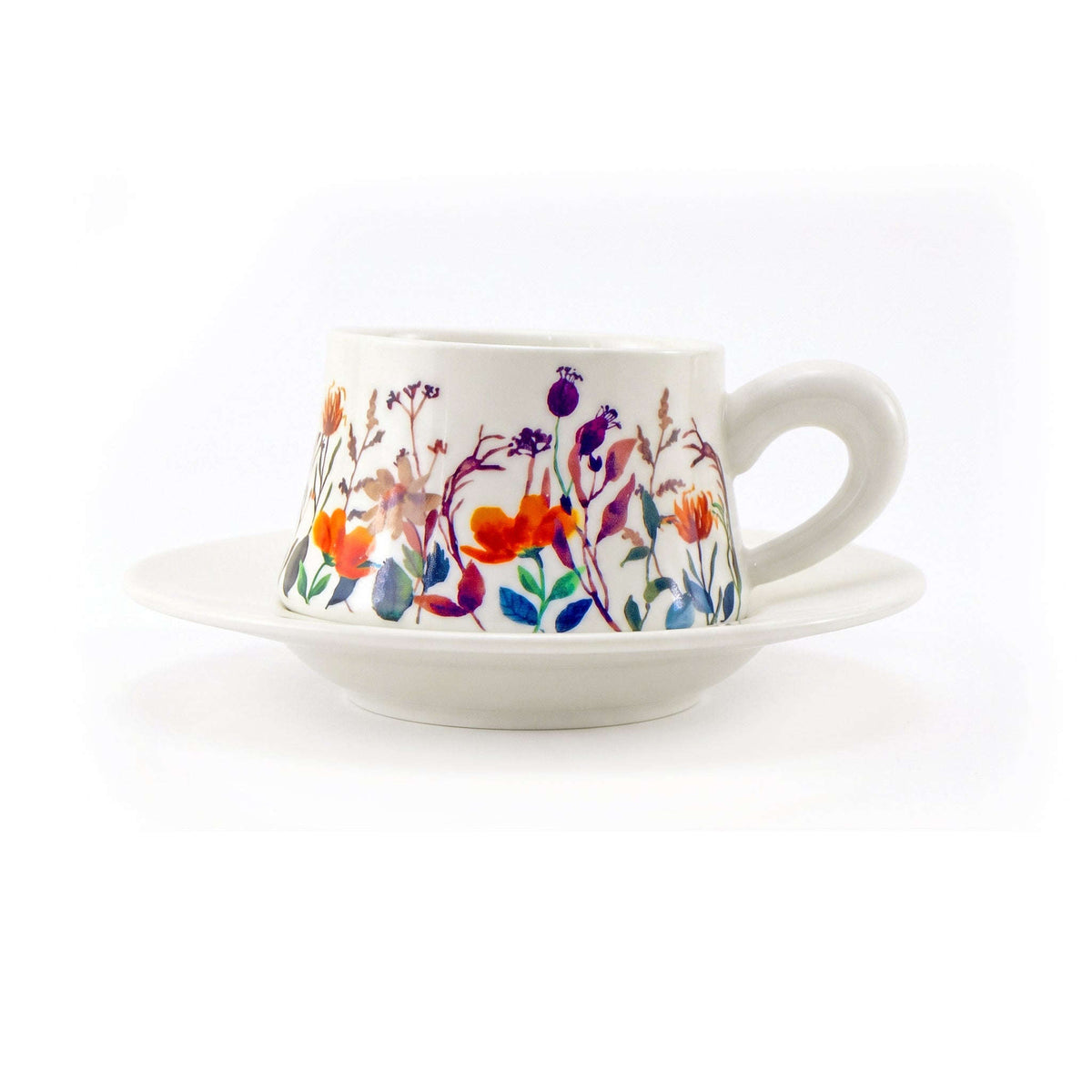 Wildflower Bloom 300 mL Ceramic Cup And Saucer Kaka Bawa Sons