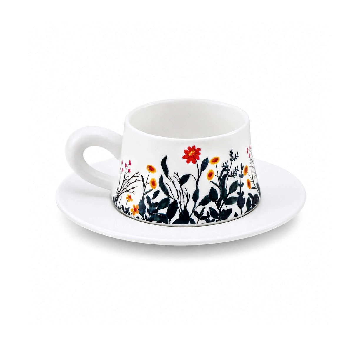 Wildflower Meadow 300 mL Ceramic Cup And Saucer Kaka Bawa Sons