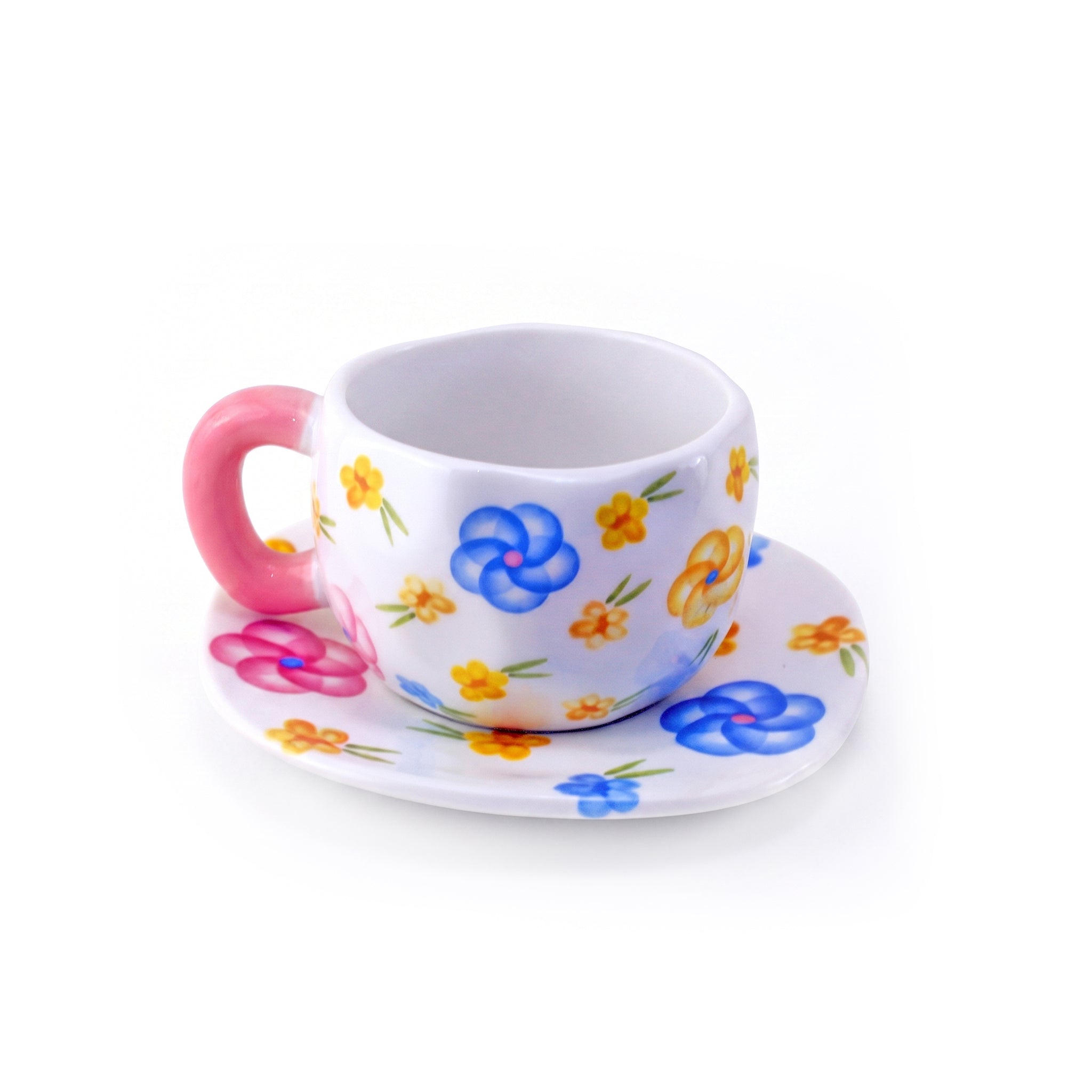 Wildflower 300 ML Ceramic Mug with Saucer