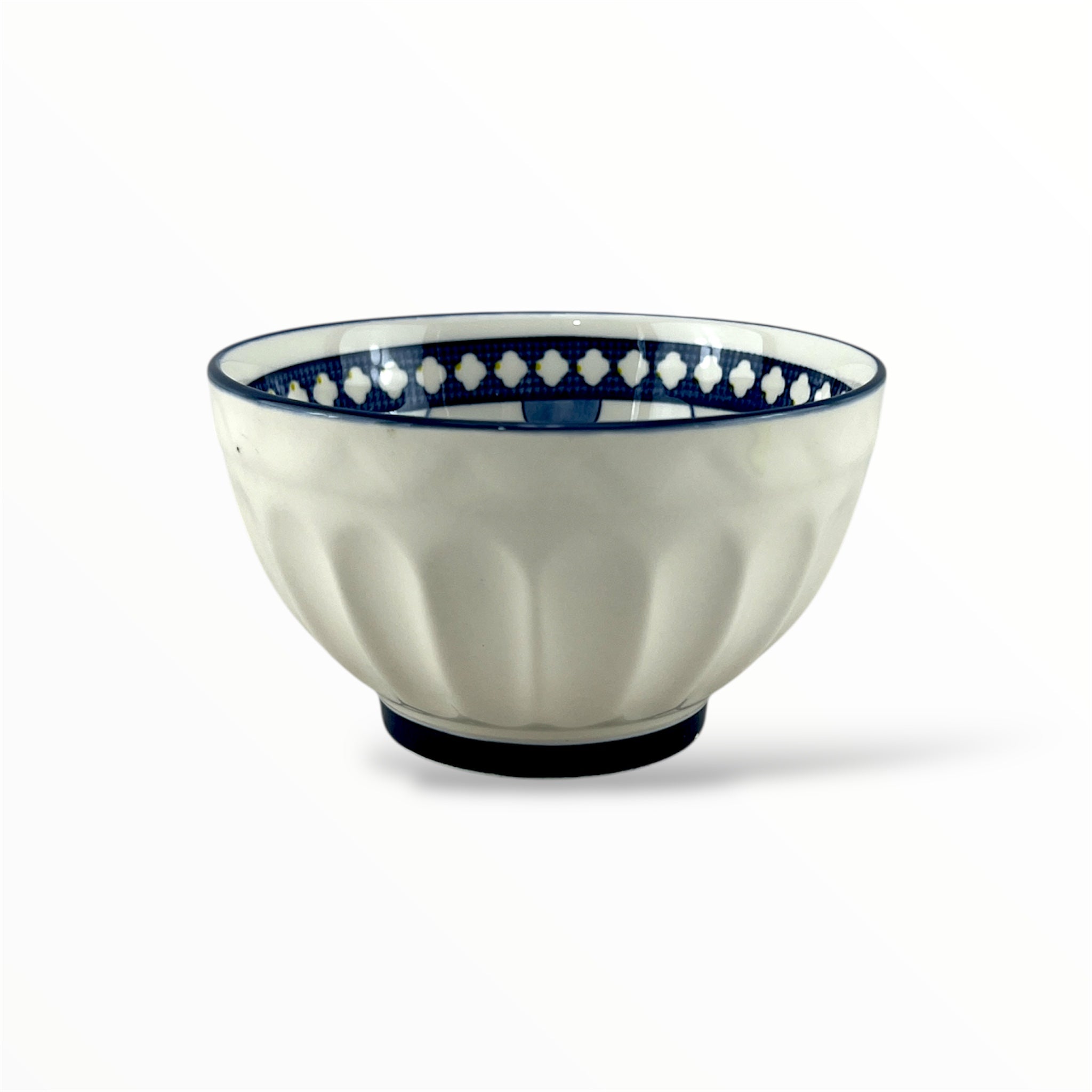Zouk Porcelain Bowl 5" Blue Flowers Design