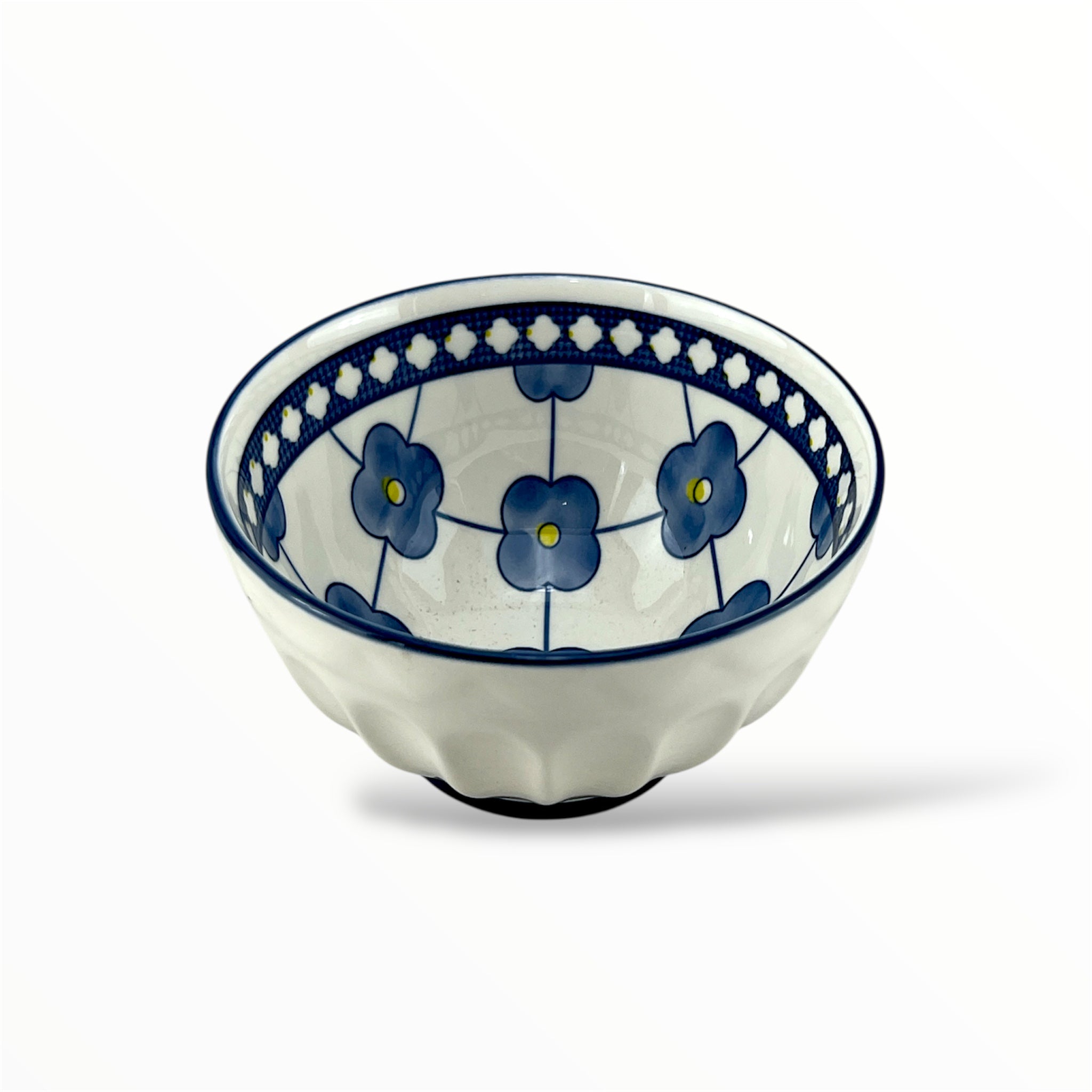 Zouk Porcelain Bowl 5" Blue Flowers Design