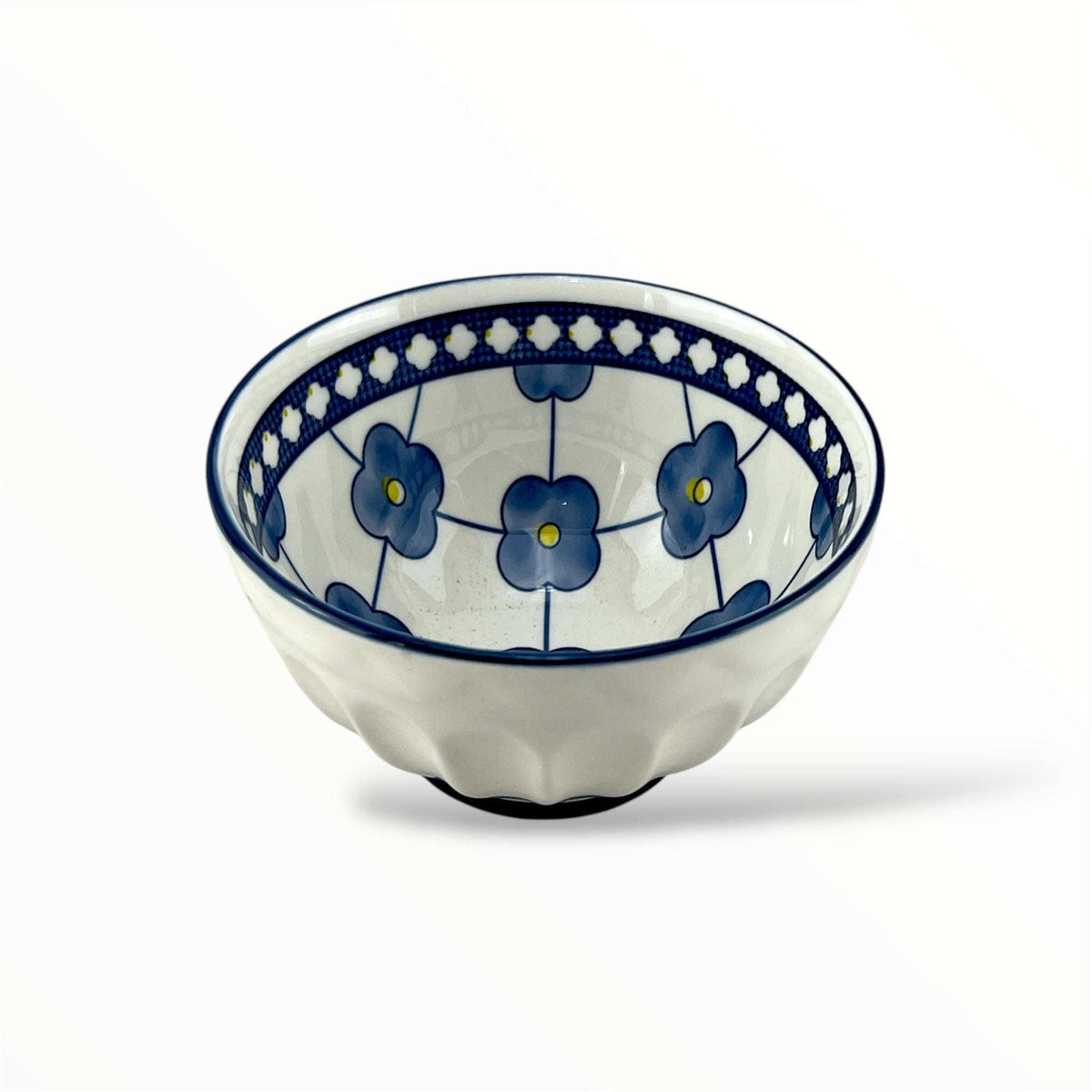 Zouk Porcelain Bowl 5" Blue Flowers Design Kaka Bawa Sons