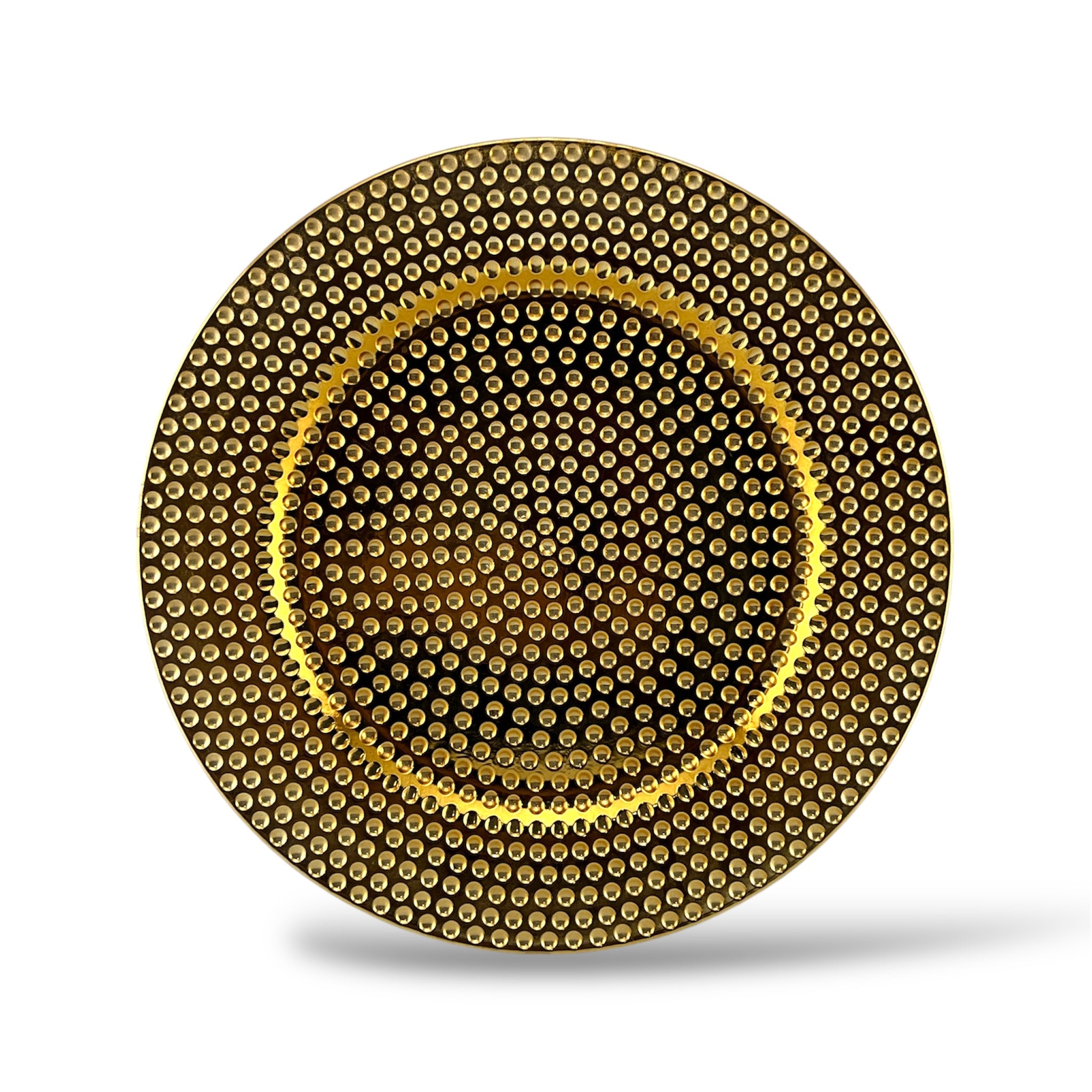 12" Round Golden Plastic Charger Plate