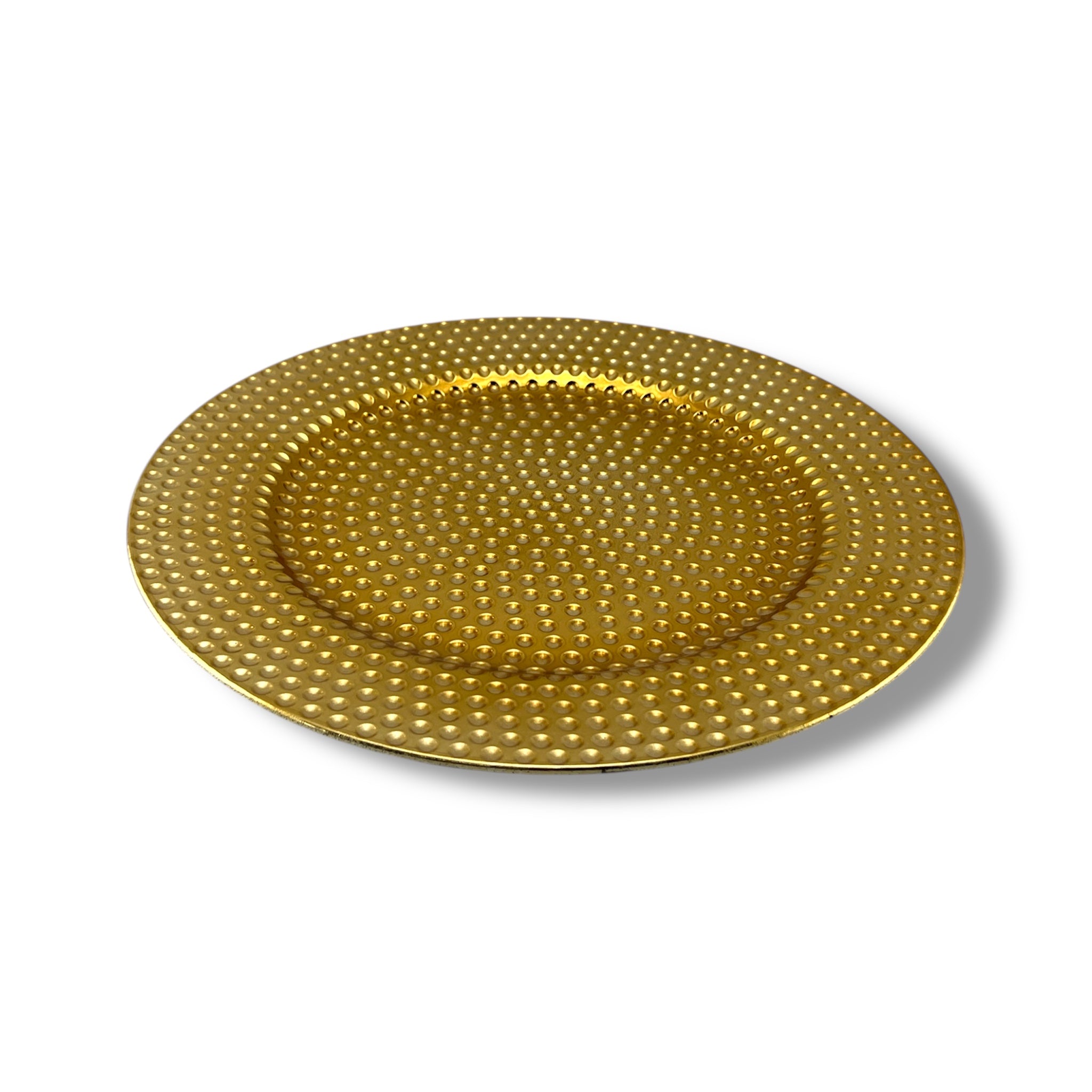 12" Round Golden Plastic Charger Plate