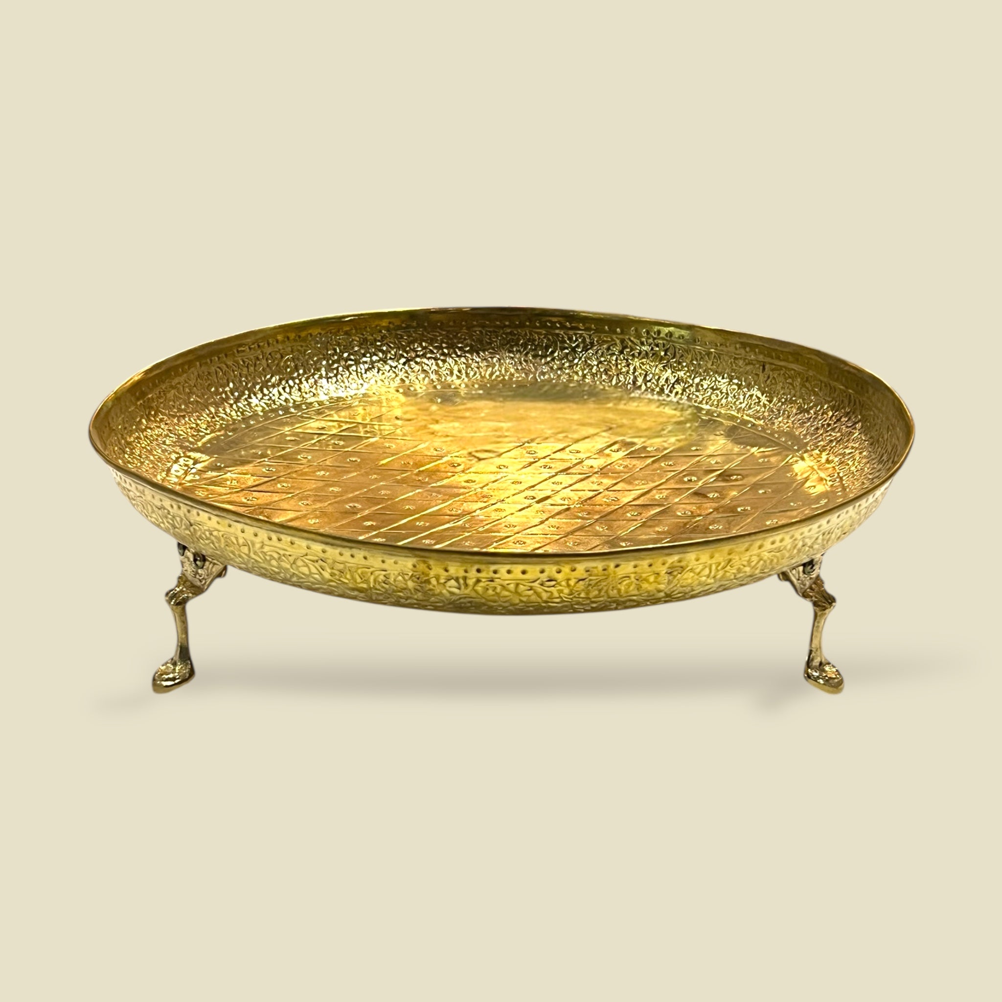 Handcrafted Serving Footed Platters Golden