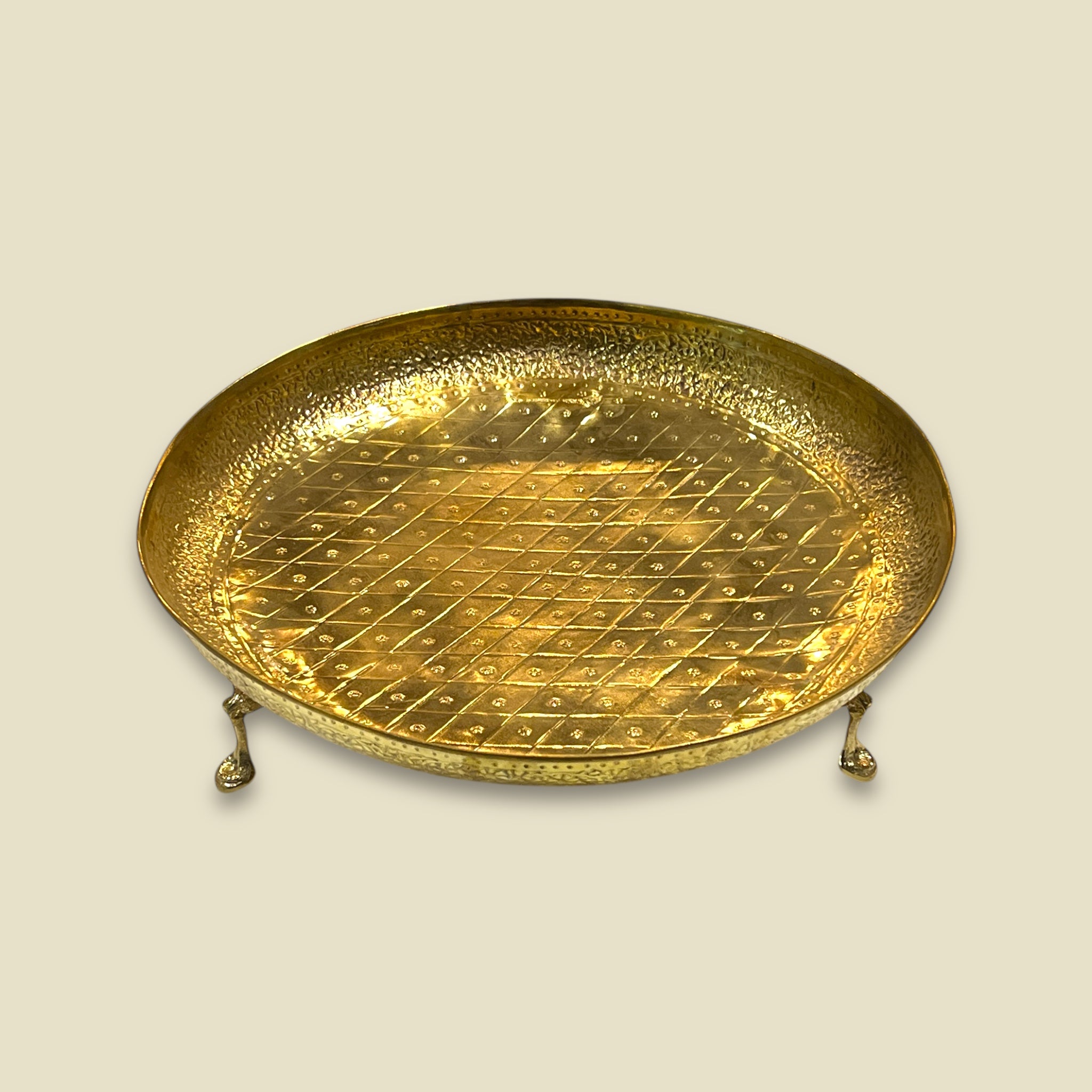 Handcrafted Serving Footed Platters Golden