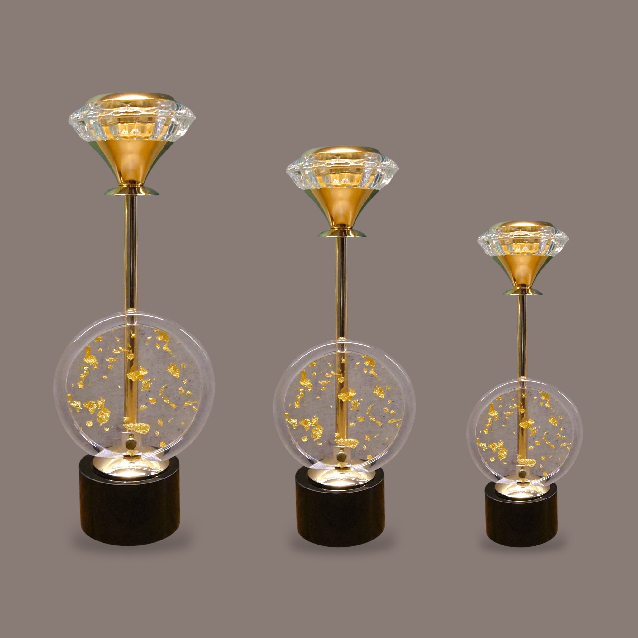 Aroma Diamond Candle Stand Set of 3-Pieces