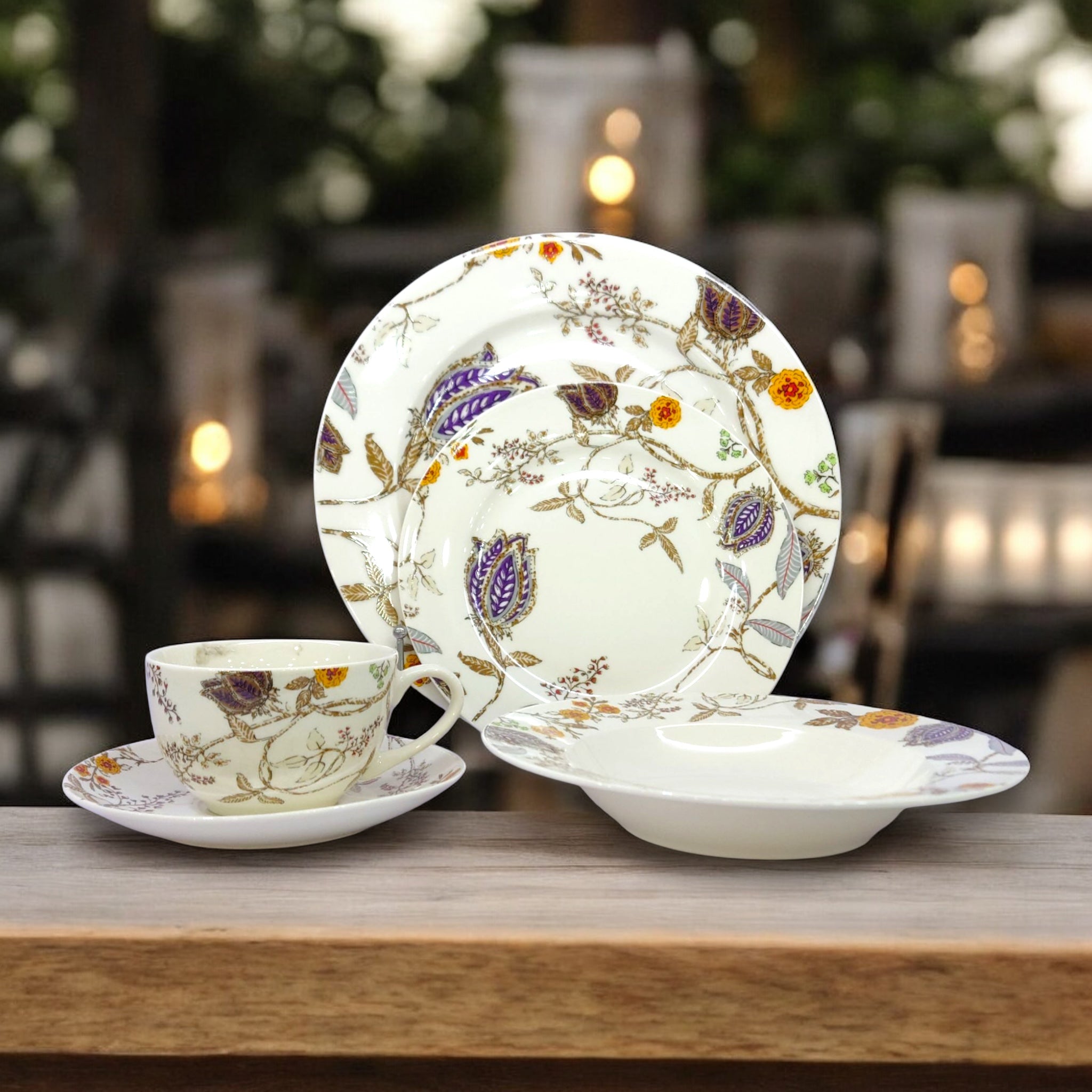 Gupan 30-Pieces Bone China Breakfast Set