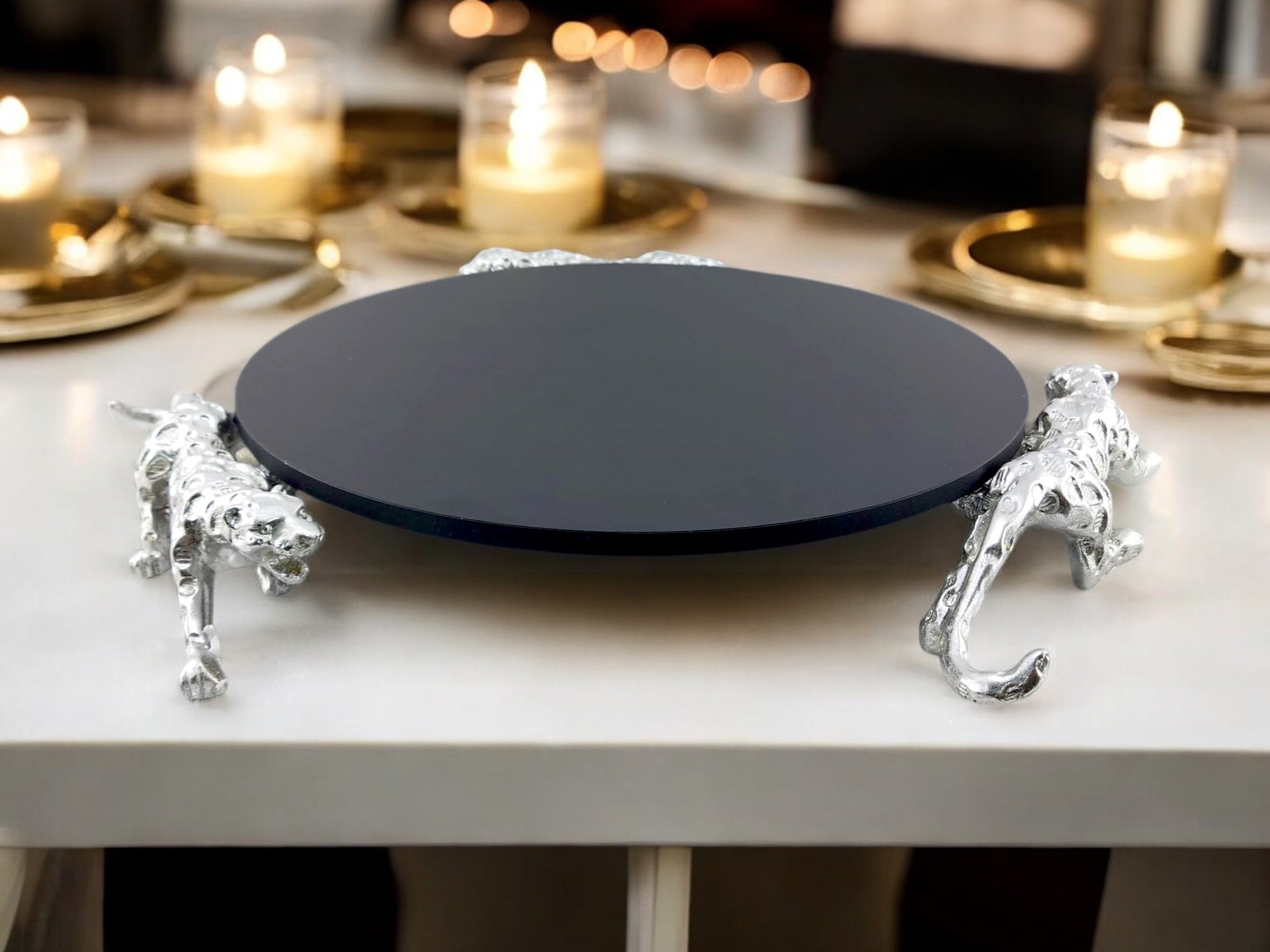 Leopard Round Platter 14"