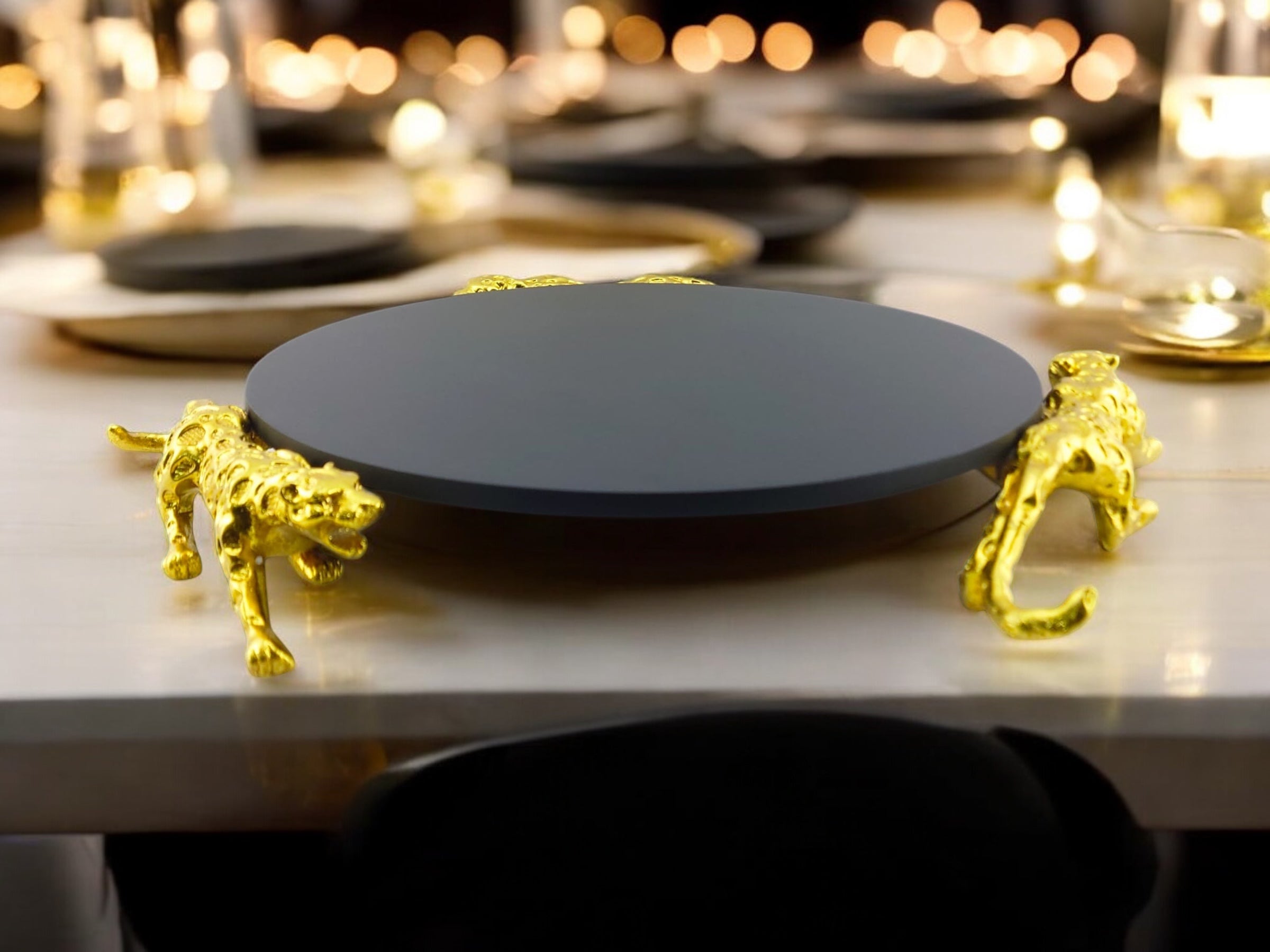 Leopard Round Platter 14"