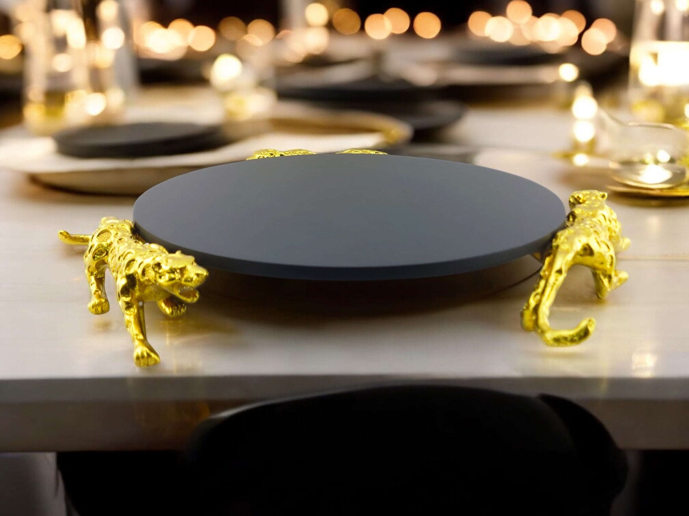 Leopard Round Platter 14" Kaka Bawa Sons