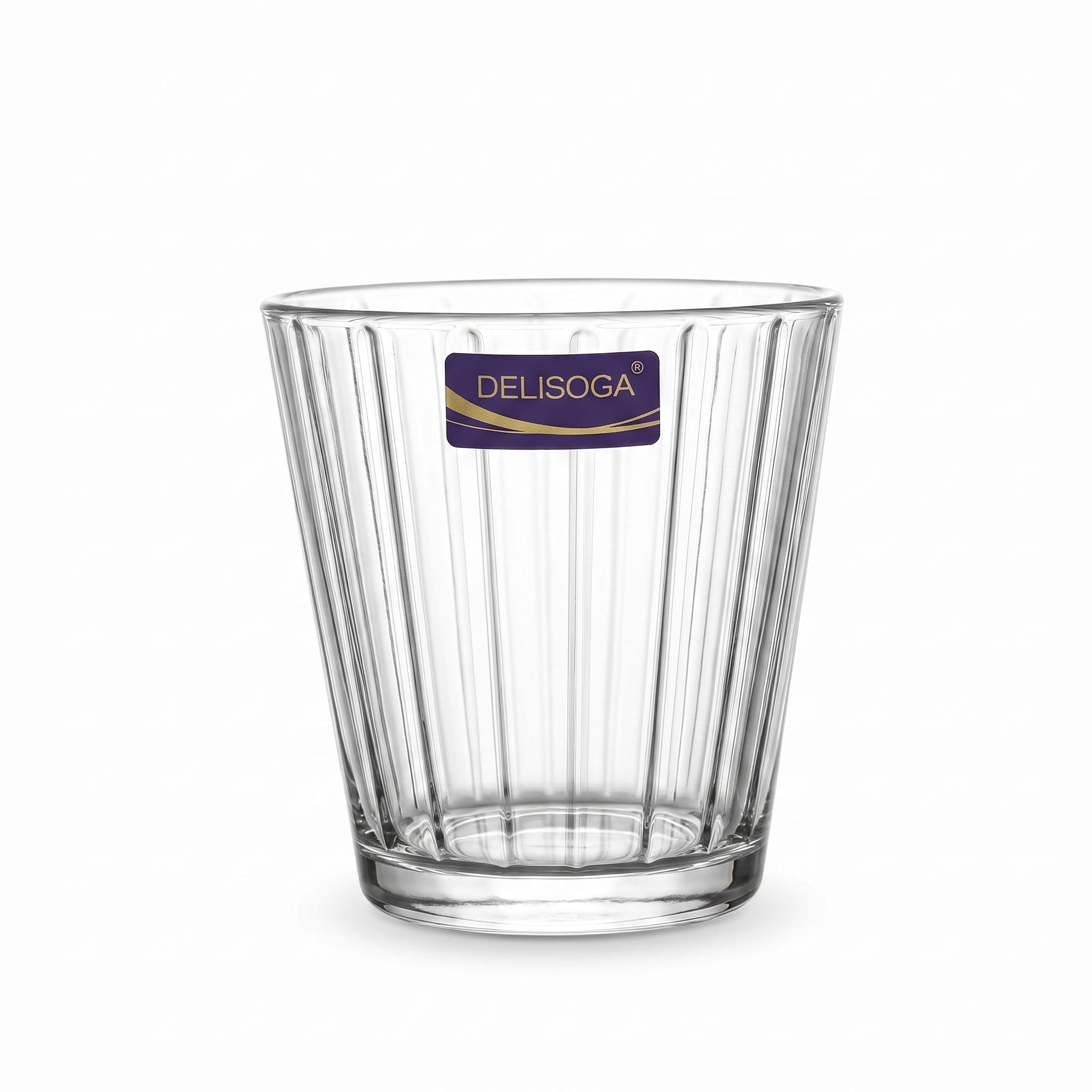 Delisoga 275 ml 6-Piece Classic Ribbed DOF Glass Set