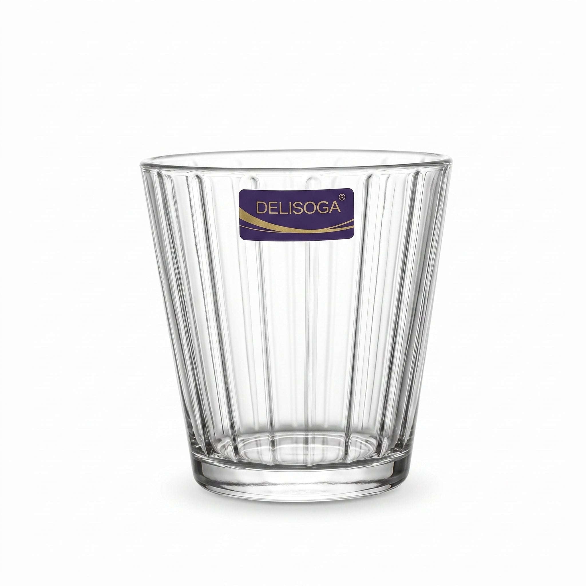 Delisoga 275 ml 6-Piece Classic Ribbed DOF Glass Set Kaka Bawa Sons
