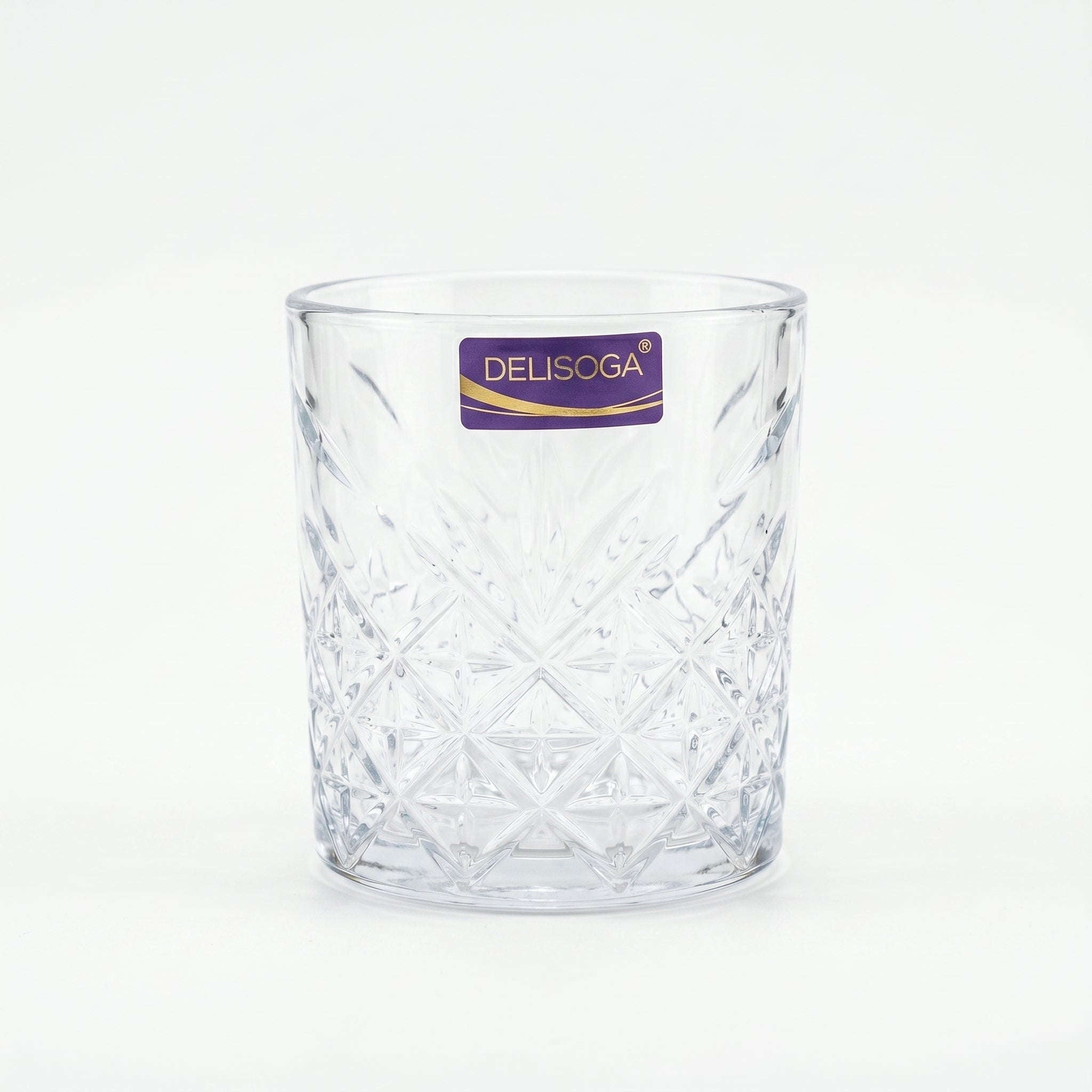 Delisoga 340 ml 6-Piece Starbust Crystal Pattern DOF Glass Set Kaka Bawa Sons