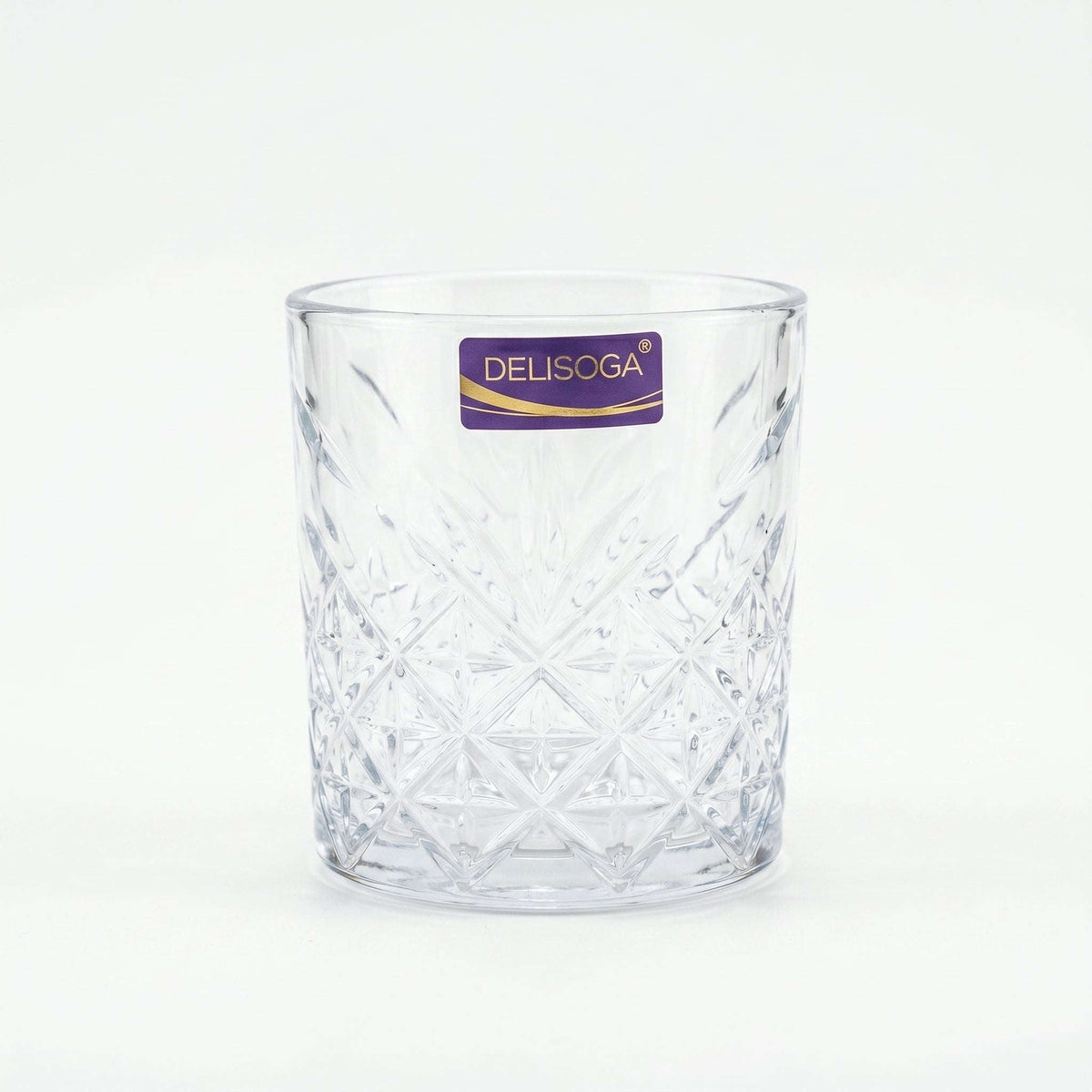 Delisoga 340 ml 6-Piece Starbust Crystal Pattern DOF Glass Set Kaka Bawa Sons