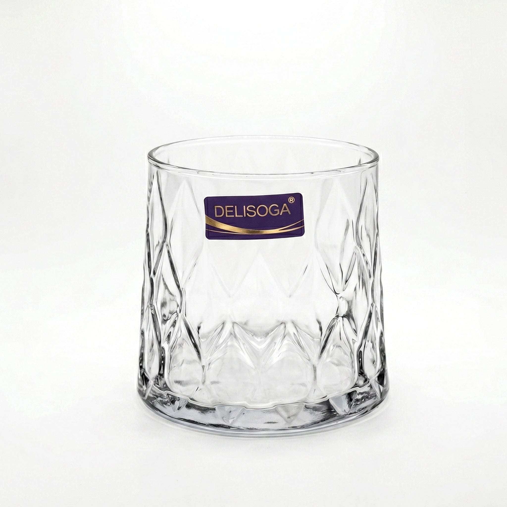Delisoga 340 ml 6-Piece Diamond Crystal Faceted DOF Glass Set Kaka Bawa Sons