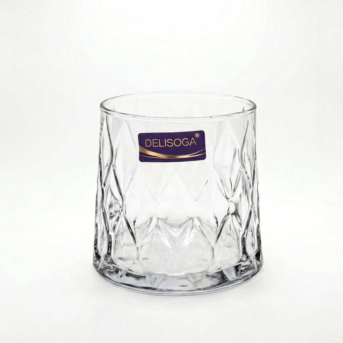 Delisoga 340 ml 6-Piece Diamond Crystal Faceted DOF Glass Set Kaka Bawa Sons