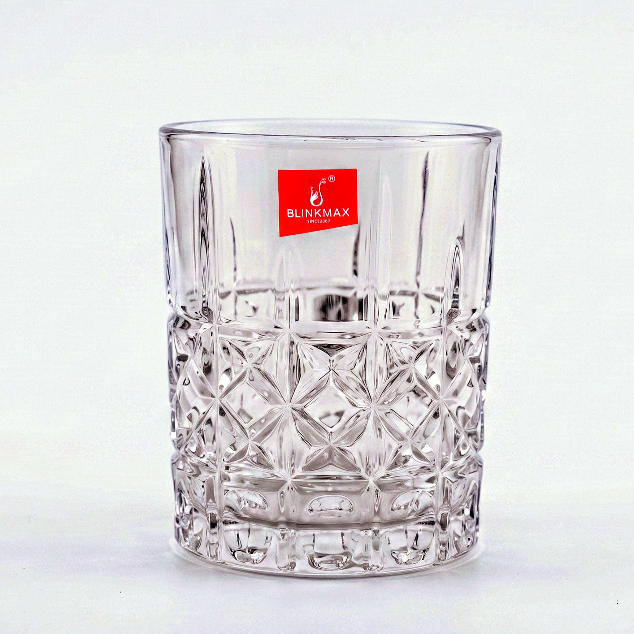Blinkmax 350 ml 6-Piece Diamond Pattern Vintage Cut DOF Glass Set Kaka Bawa Sons