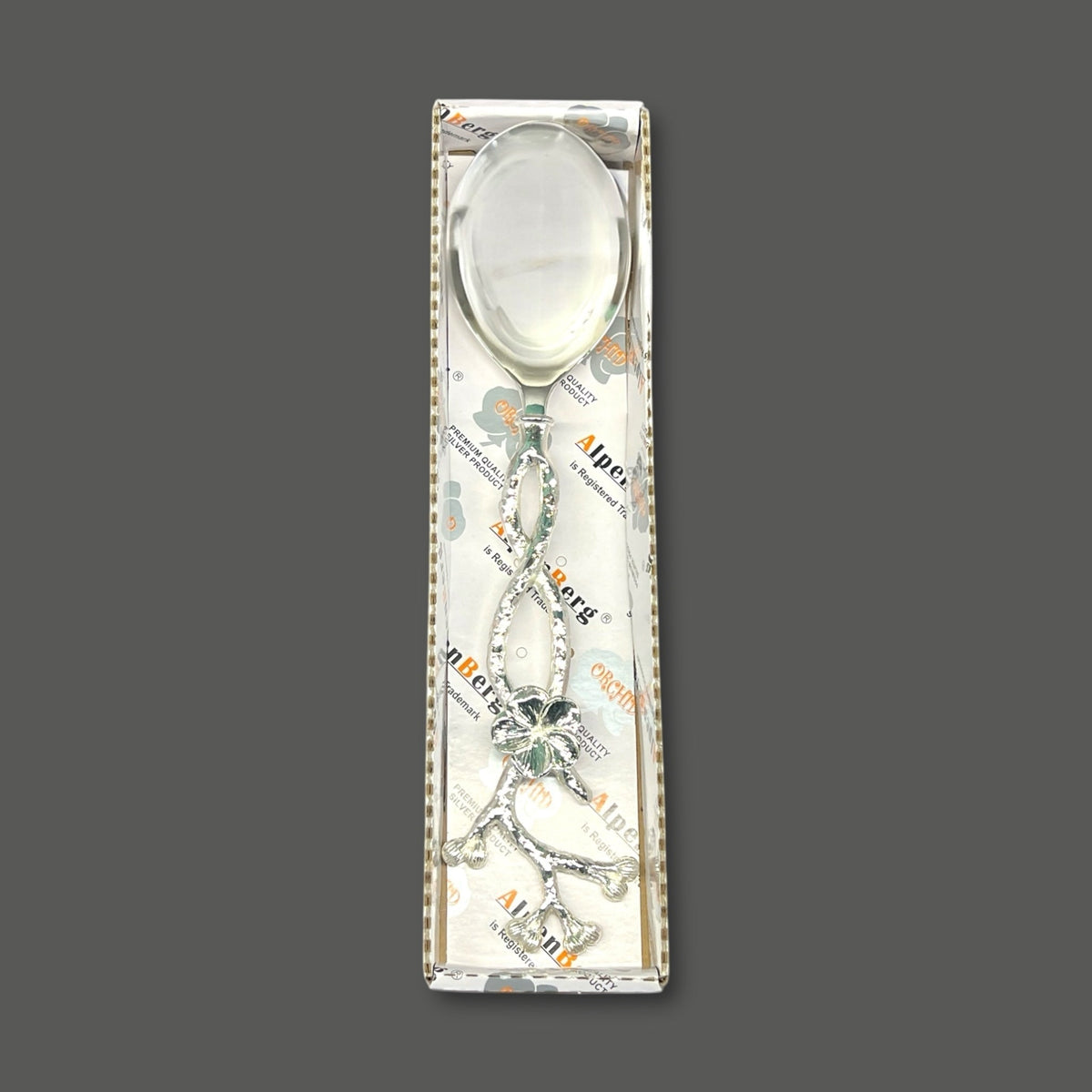 Fancy Silver Orchid Serving Spoon Kaka Bawa Sons