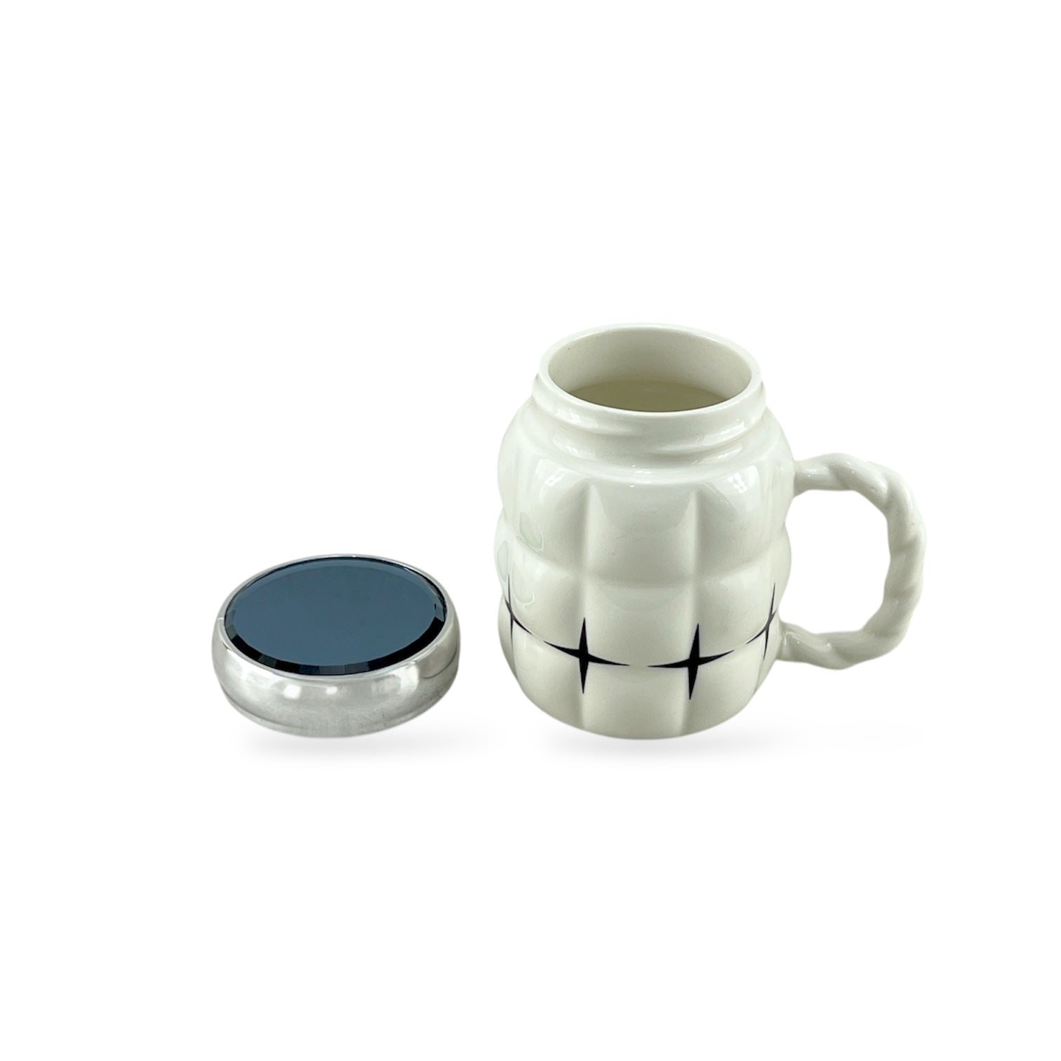 Royal 250 ml Ceramic Coffee Mug with Lid Kaka Bawa Sons