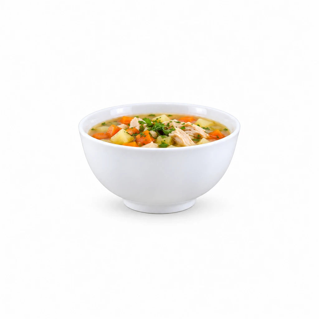 Forte B.K Classic Curved White Ceramic Bowl, 4.5 Inch