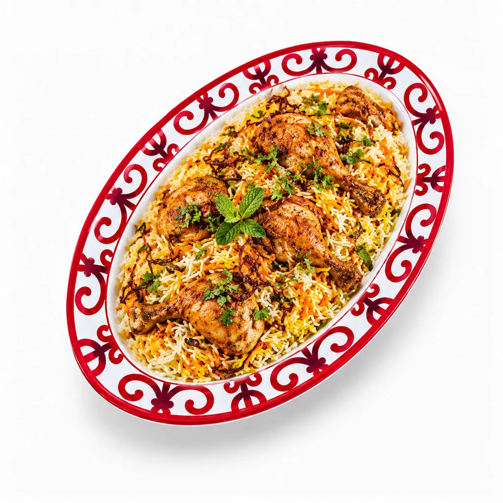 Blaze Wrought Iron 14-Inch Printed Melamine Oval Dish