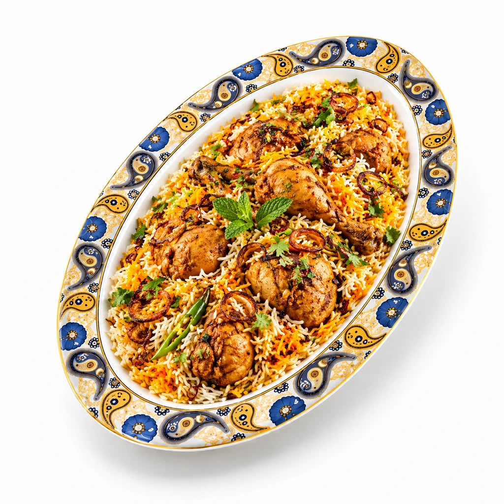 Blaze Manor 14-Inch Printed Melamine Oval Dish