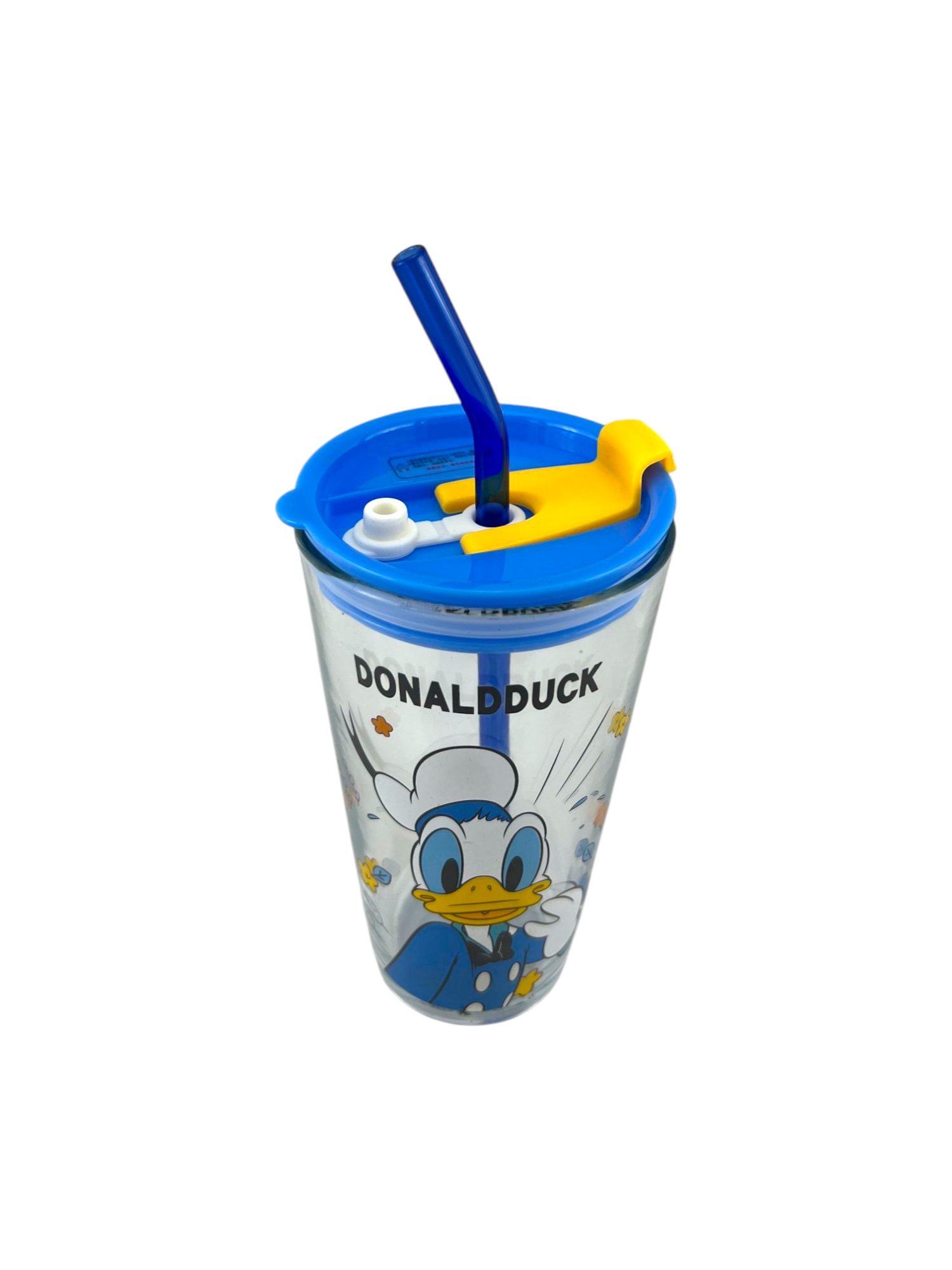 ACE JUICE GLASS BLUE (W/STRAW)