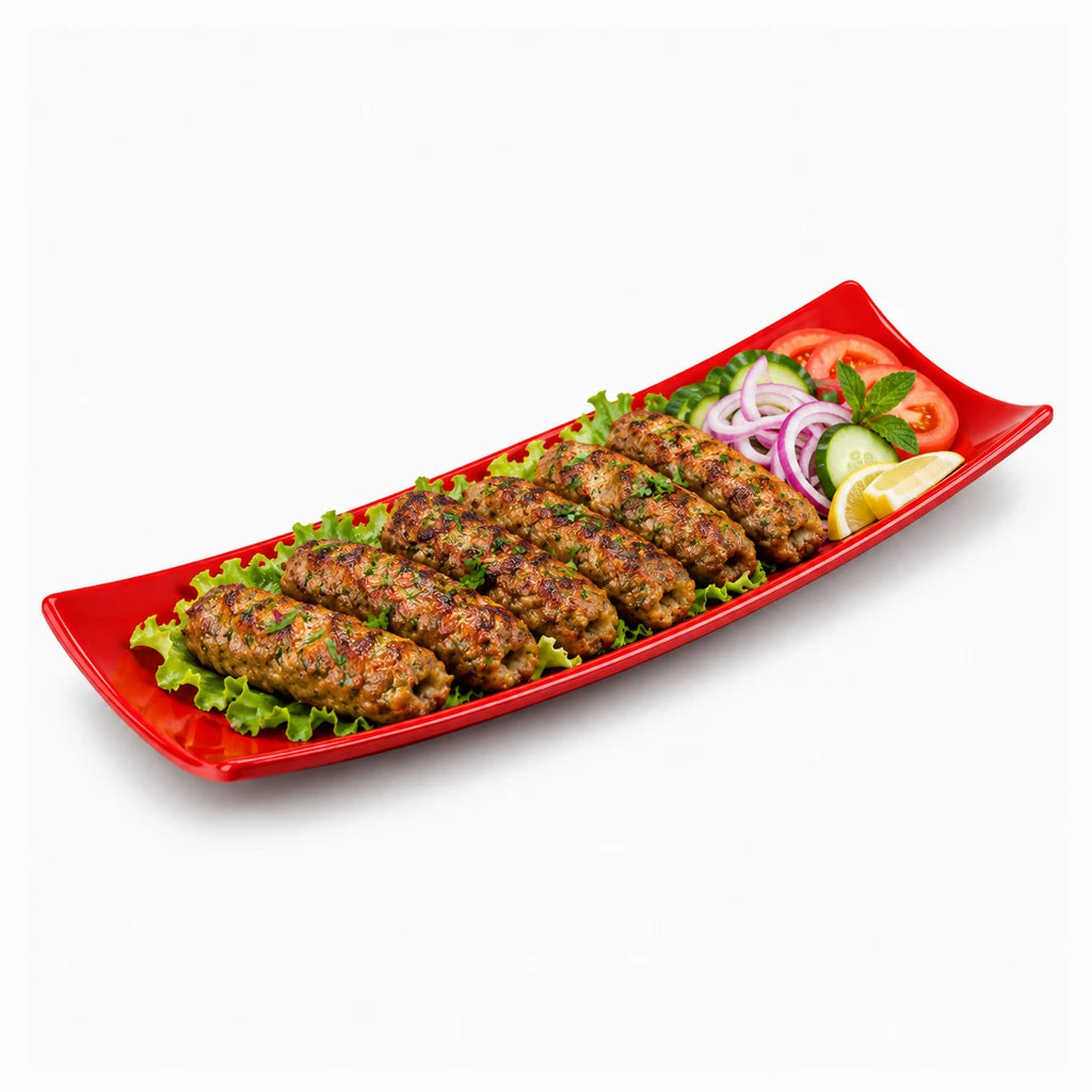Blaze 15-Inch Melamine Turkish Kabab Dish - Red, Black, Yellow & White
